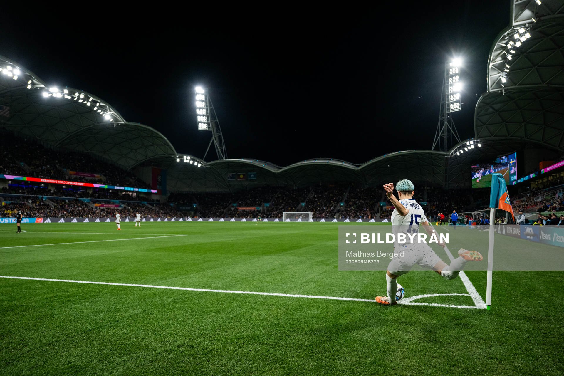 Megan Rapinoe of USA during the FIFA Women's World Cup round of 16 football match between Sweden and USA on August 6, 2023 in Melbourne.