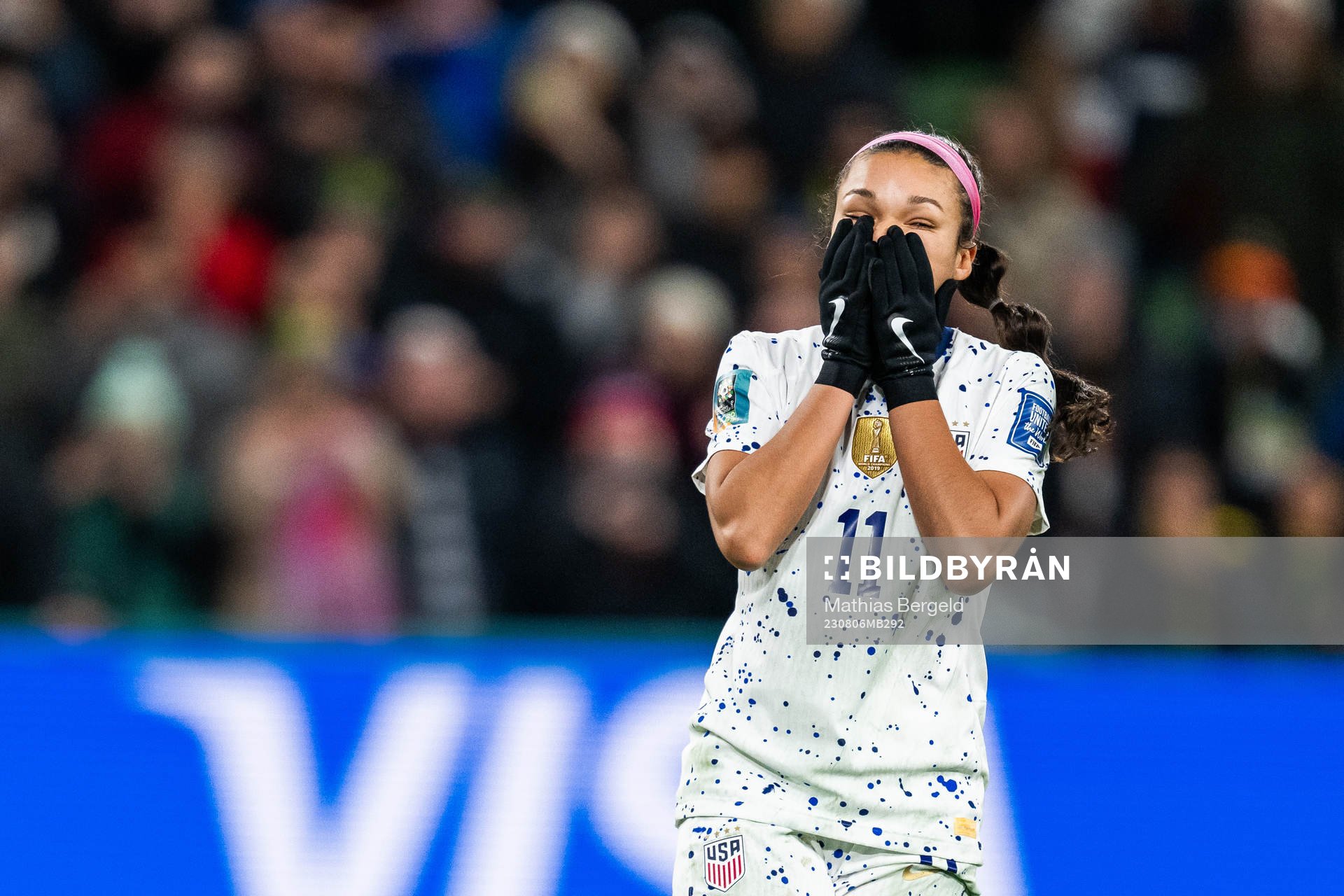 Sophia Smith of USA looks dejected