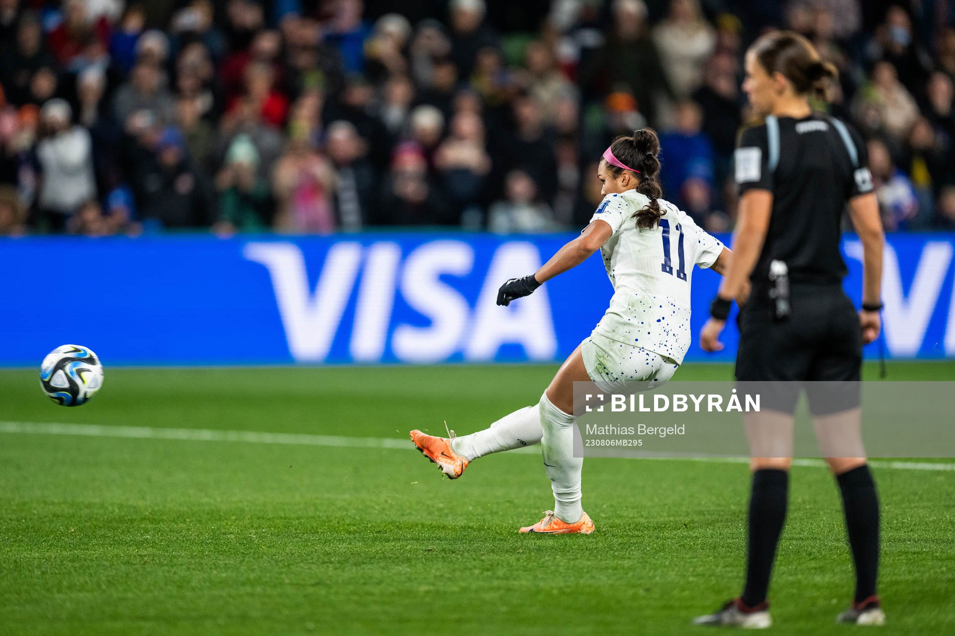 Sophia Smith of USA shoots a penalty