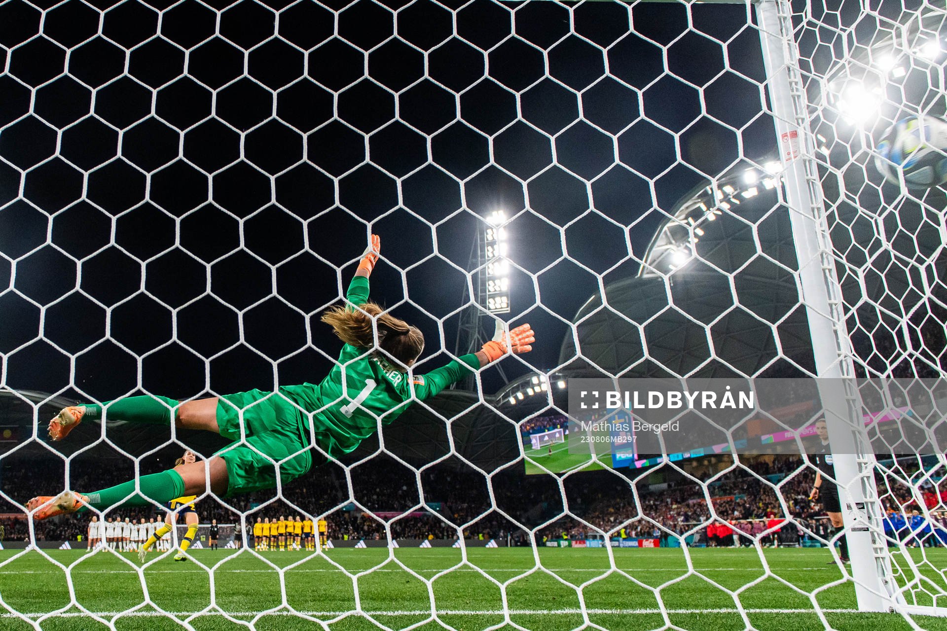 Elin Rubensson of Sweden scores