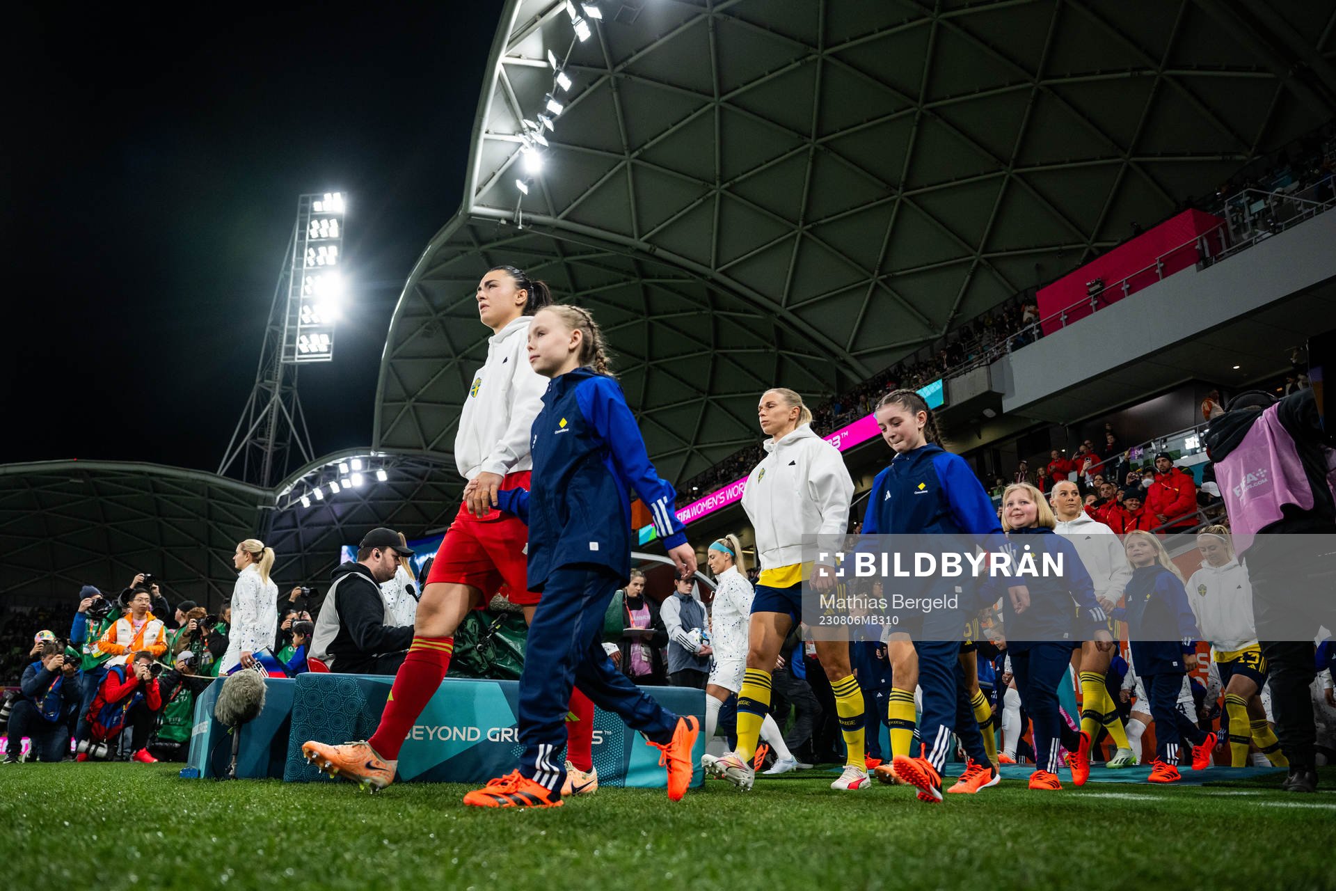 Goalkeeper Zecira Musovic and Jonna Andersson of Sweden