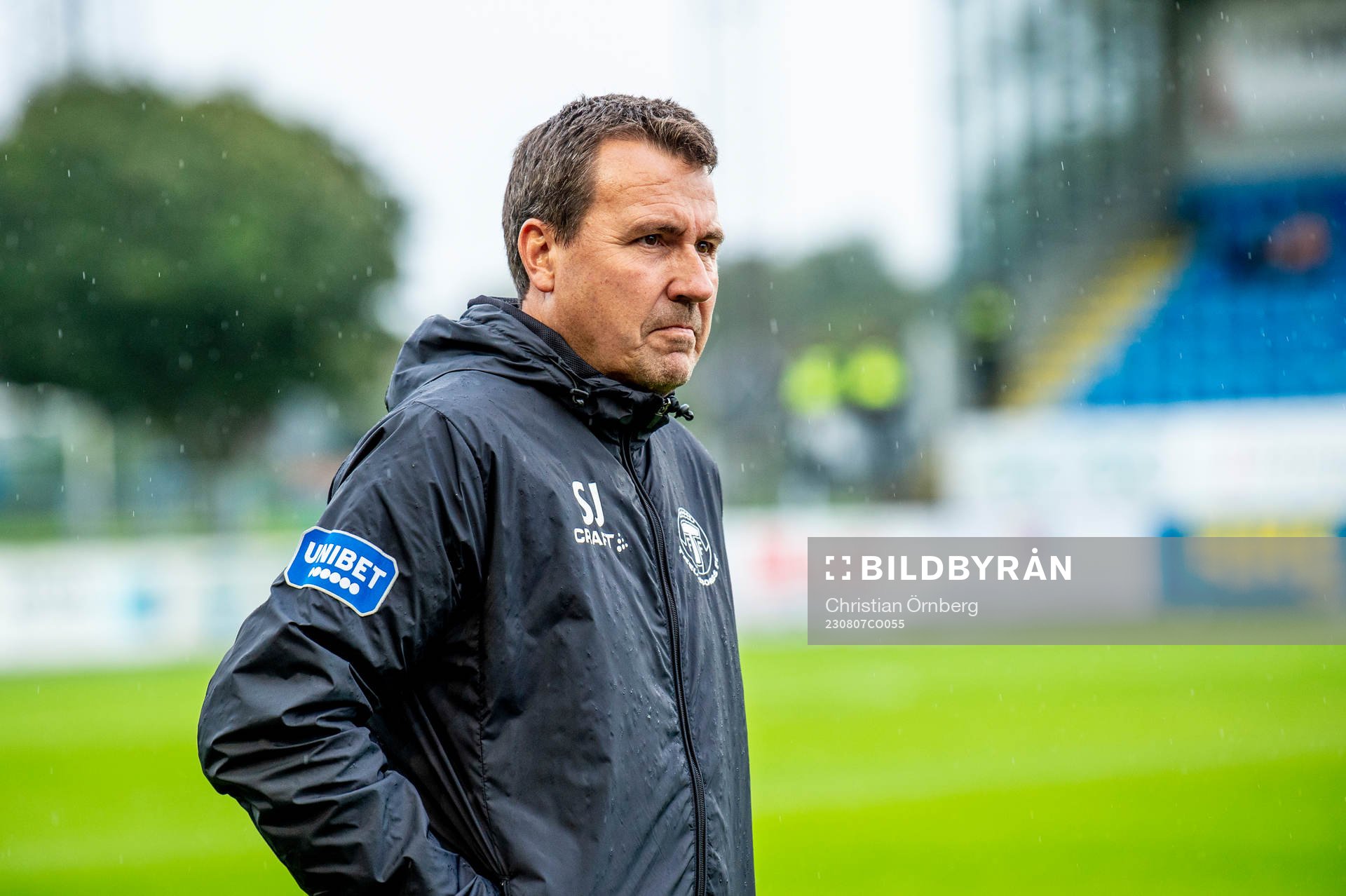 Trelleborgs tränare Stefan Jacobsson innan fotbollsmatchen