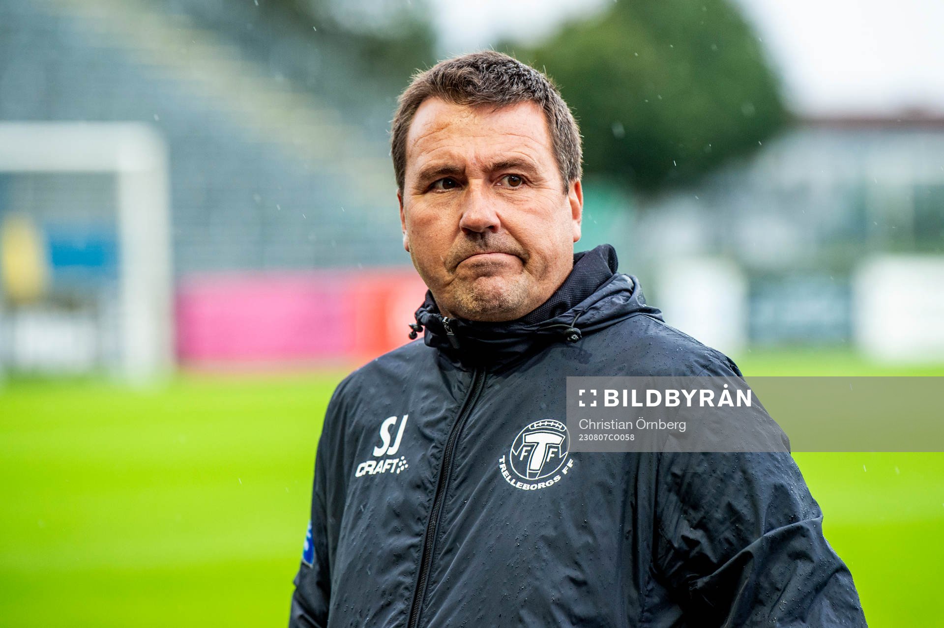 Trelleborgs tränare Stefan Jacobsson innan fotbollsmatchen