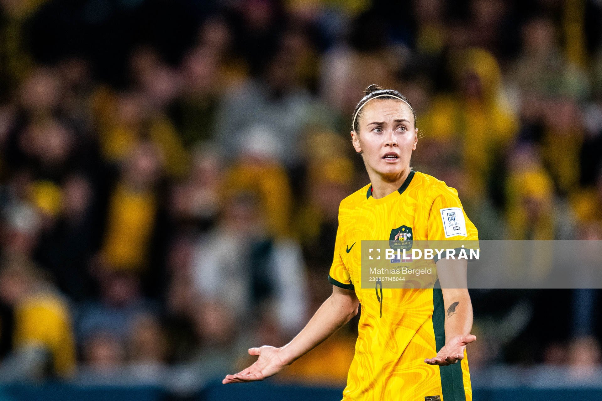 Caitlin Foord of Australia reacts