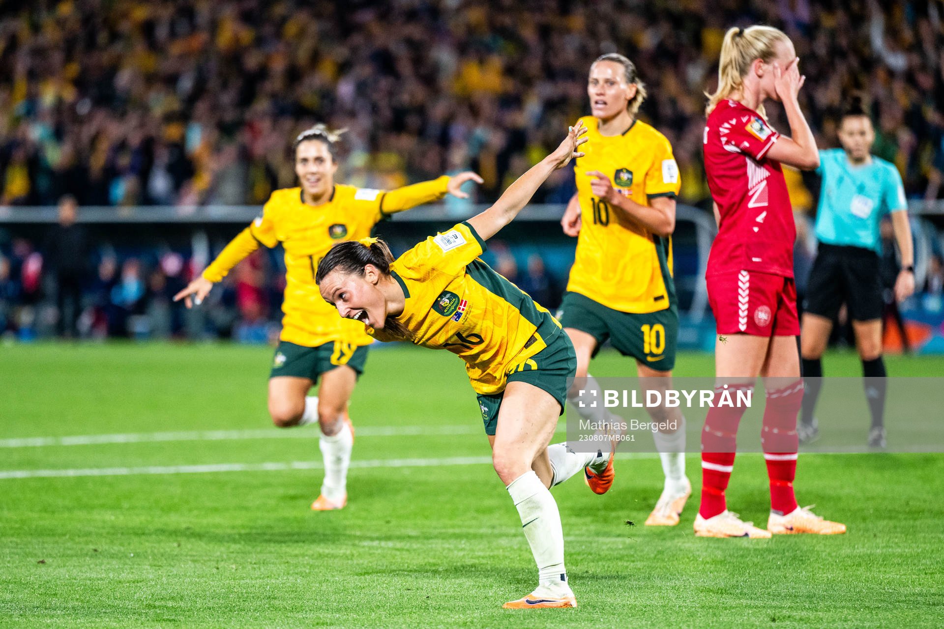 Hayley Raso of Australia celebrates