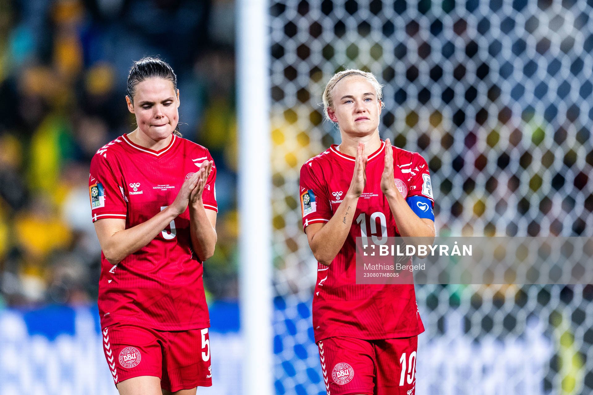 Simone Boye and Pernille Harder of Denmark looks dejected