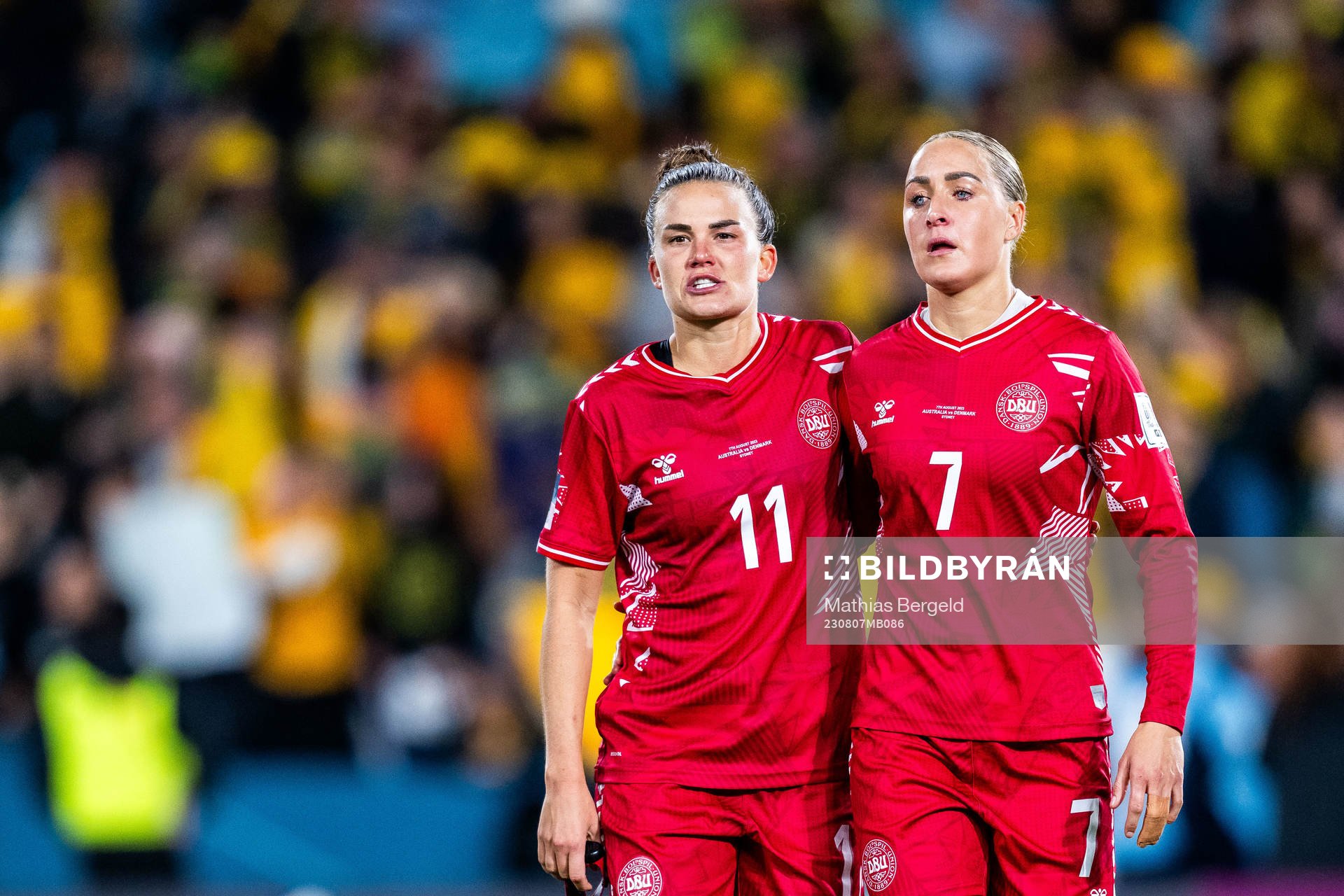 Katrine Veje and Sanne Troelsgaard of Denmark looks dejected