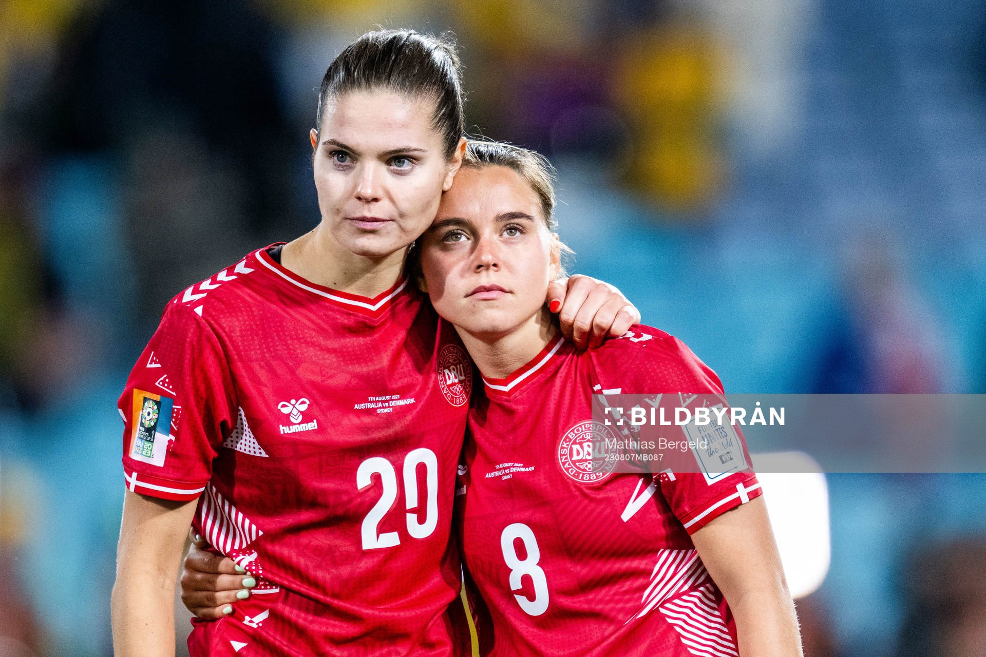 Signe Bruun and Emma Snerle of Denmark looks dejected