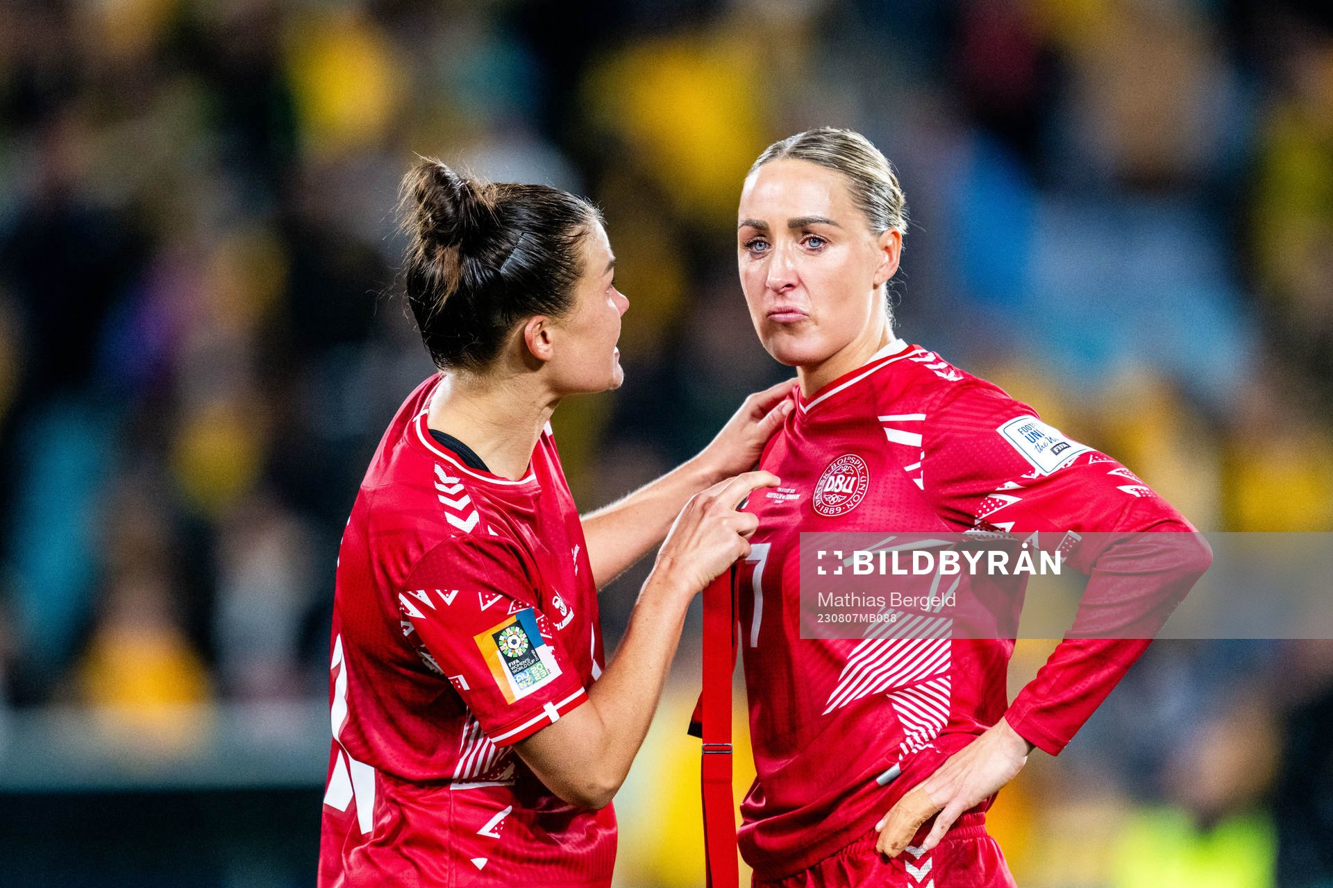Katrine Veje and Sanne Troelsgaard of Denmark looks dejected