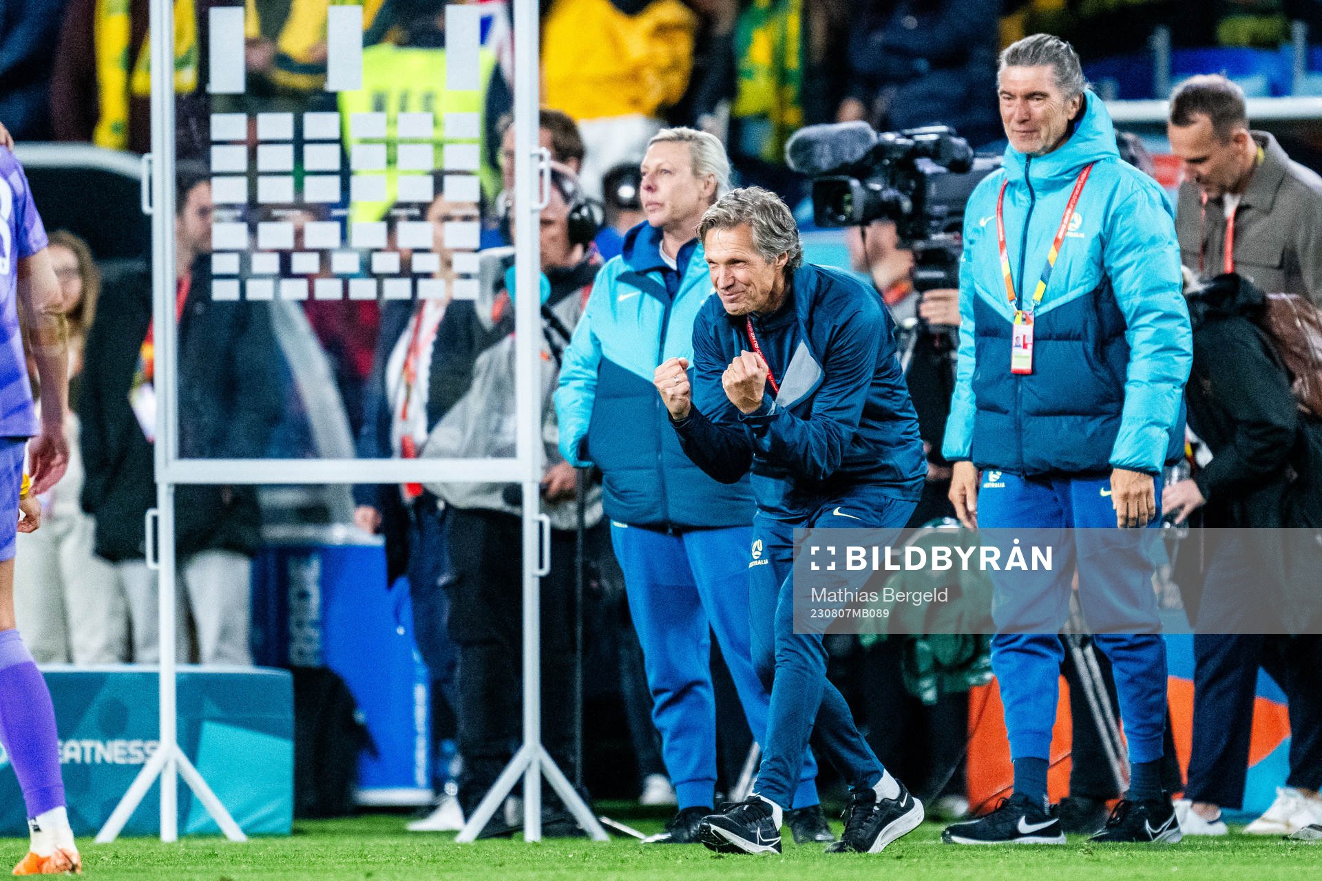 Assistant coach Jens Fjellström of Australia celebrates