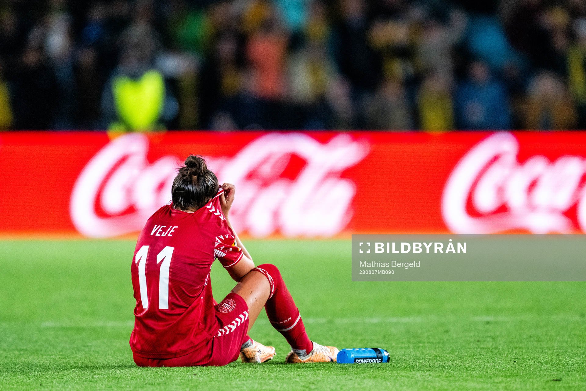 Katrine Veje of Denmark looks dejected