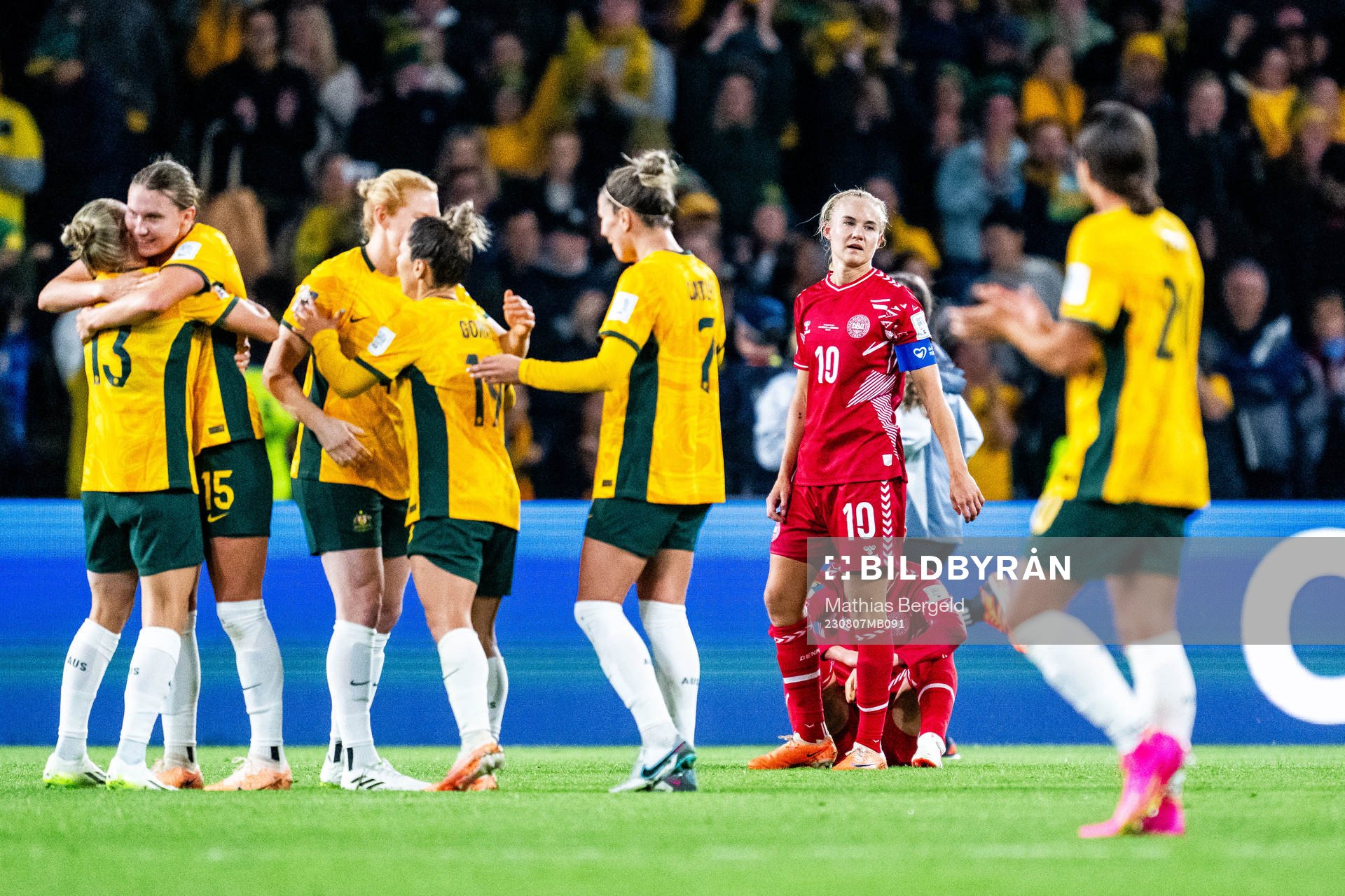 Pernille Harder of Denmark looks dejected