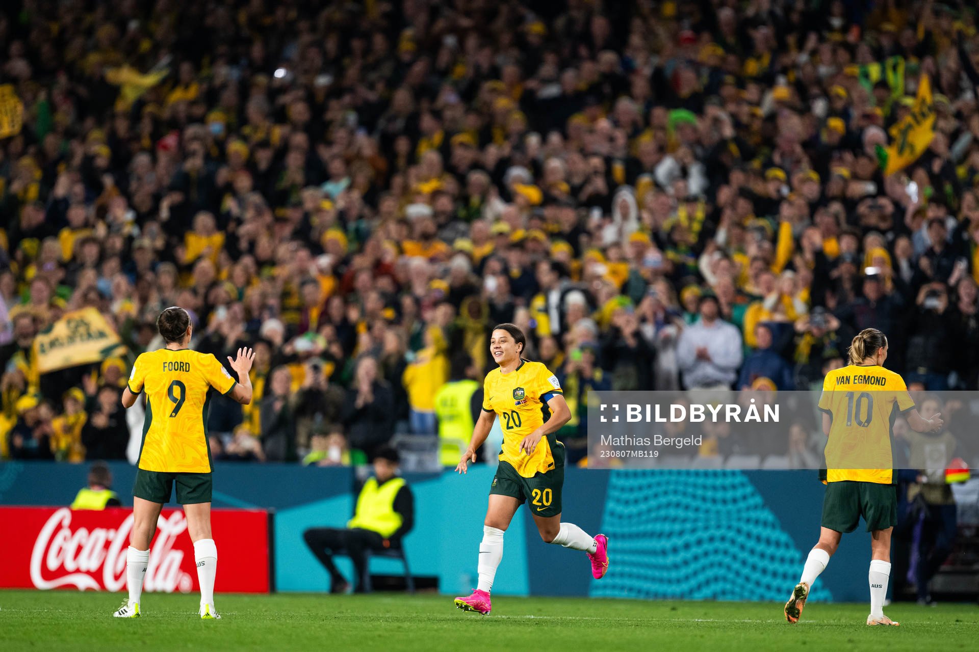 Sam Kerr of Australia is substituted