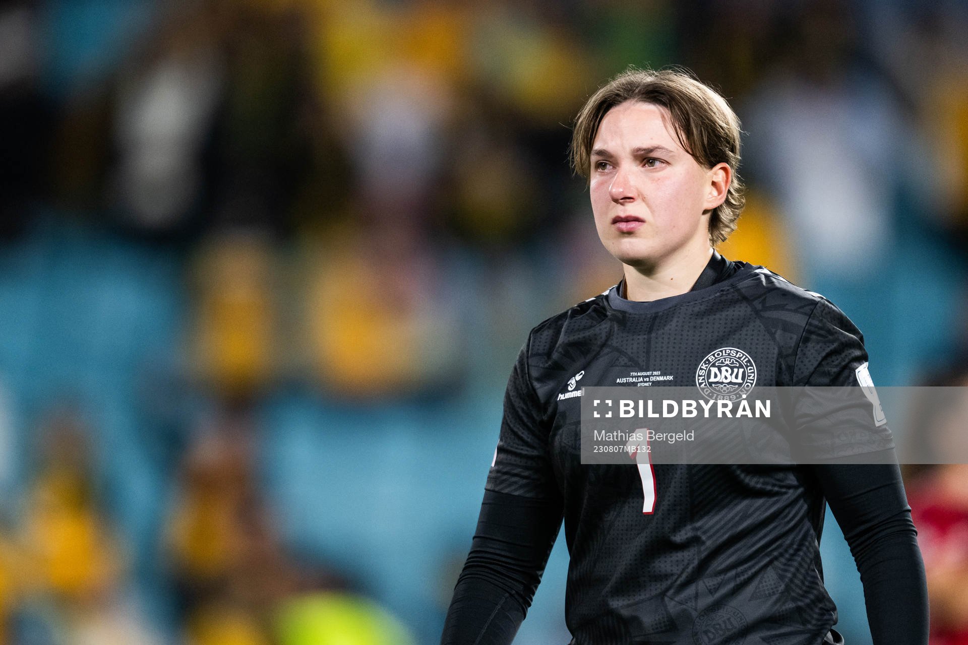 goalkeeper Lene Christensen of Denmark looks dejected