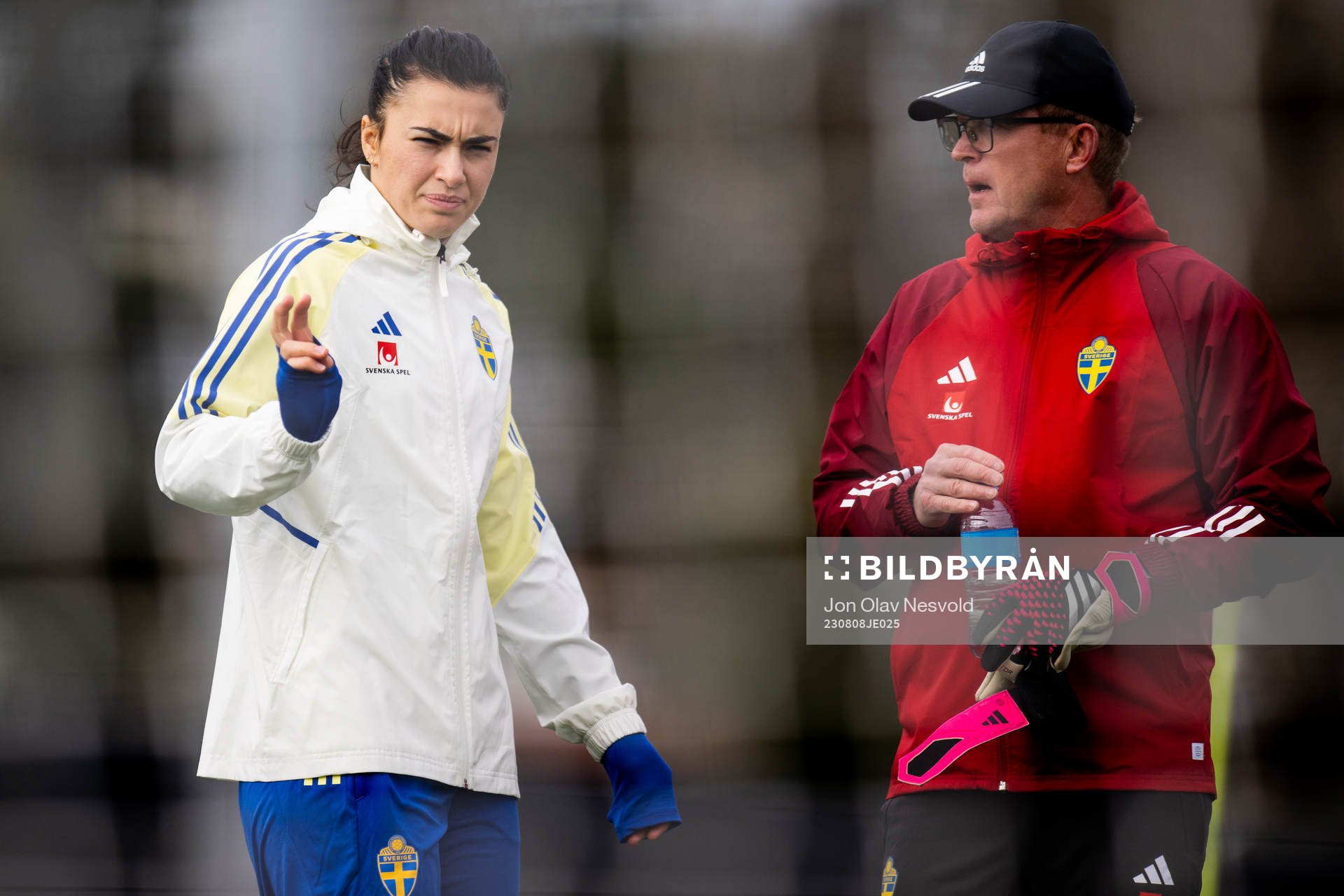 Goalkeeper Zecira Musovic and goalkeeper coach Leif
