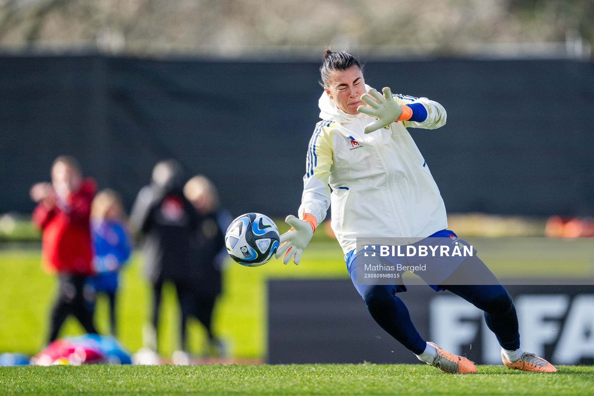 Goalkeeper Zecira Musovic of the Swedish women's national