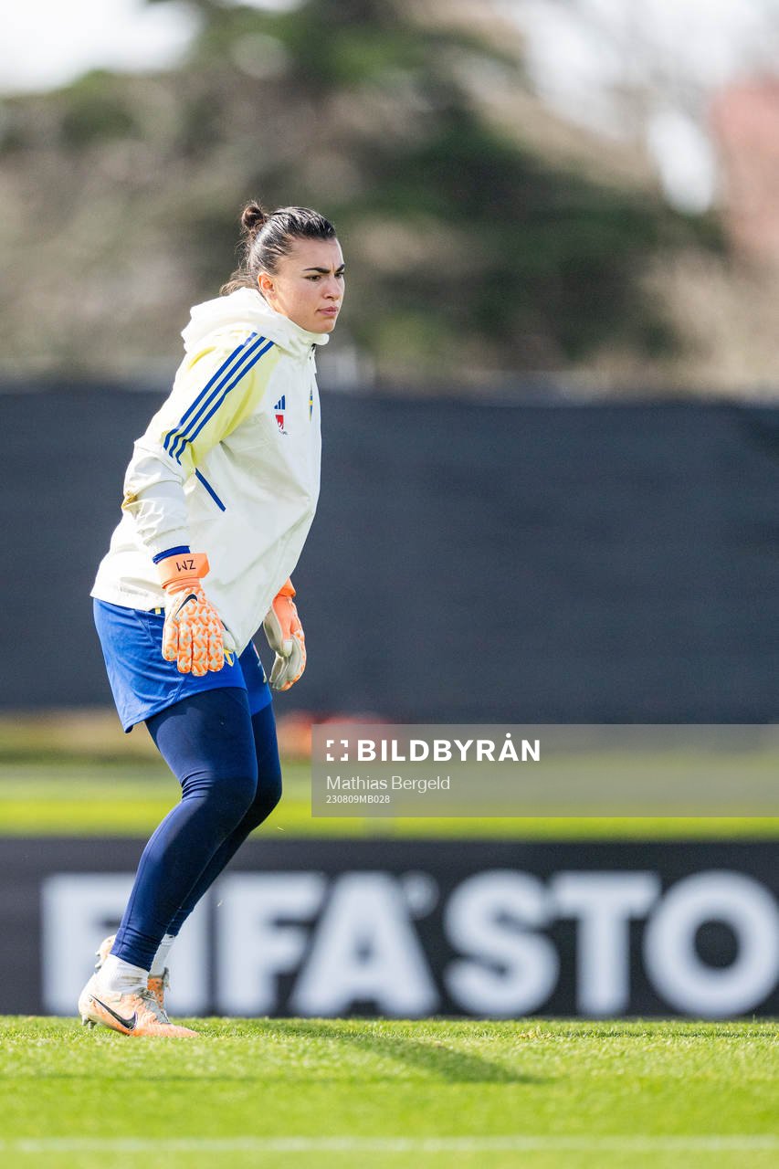 Goalkeeper Zecira Musovic of the Swedish women's national