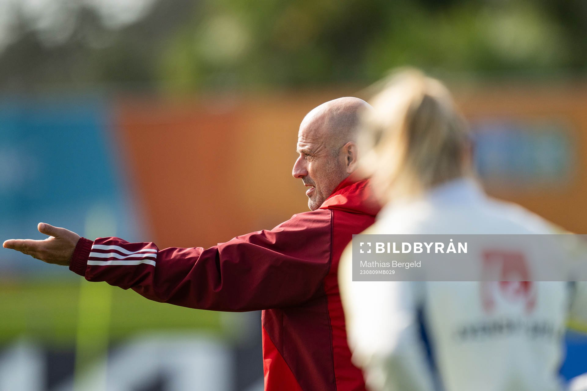 Assistant coach Magnus Wikman of the Swedish women's national football team at a training session during the FIFA Women's World Cup on August 9, 2023 in Auckland.
