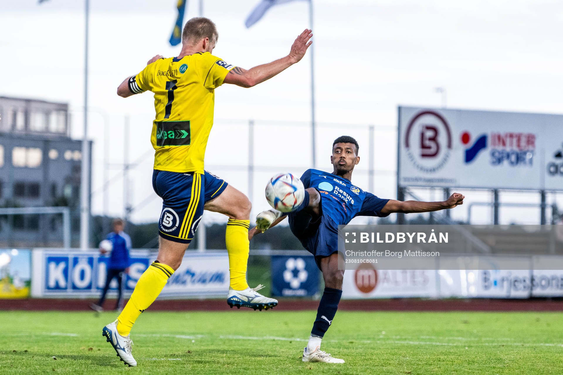 Eskilsminne IFs Josef Getachew under fotbollsmatchen i Division 1 Södra mellan Ängelholm och Eskilsminne IF den 10 augusti 2023 i Ängelholm.