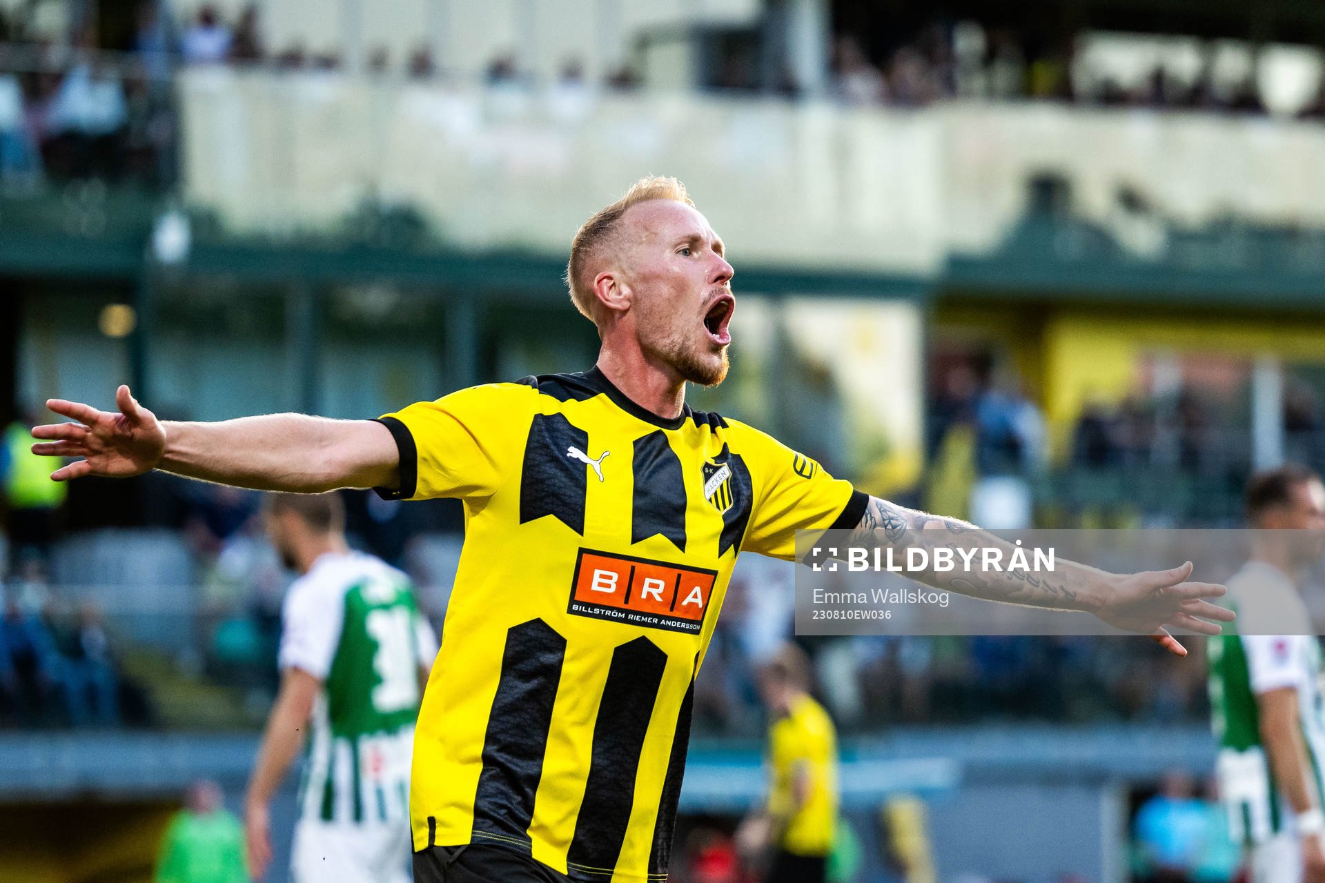 Mikkel Rygaard Jensen of Häcken celebrates
