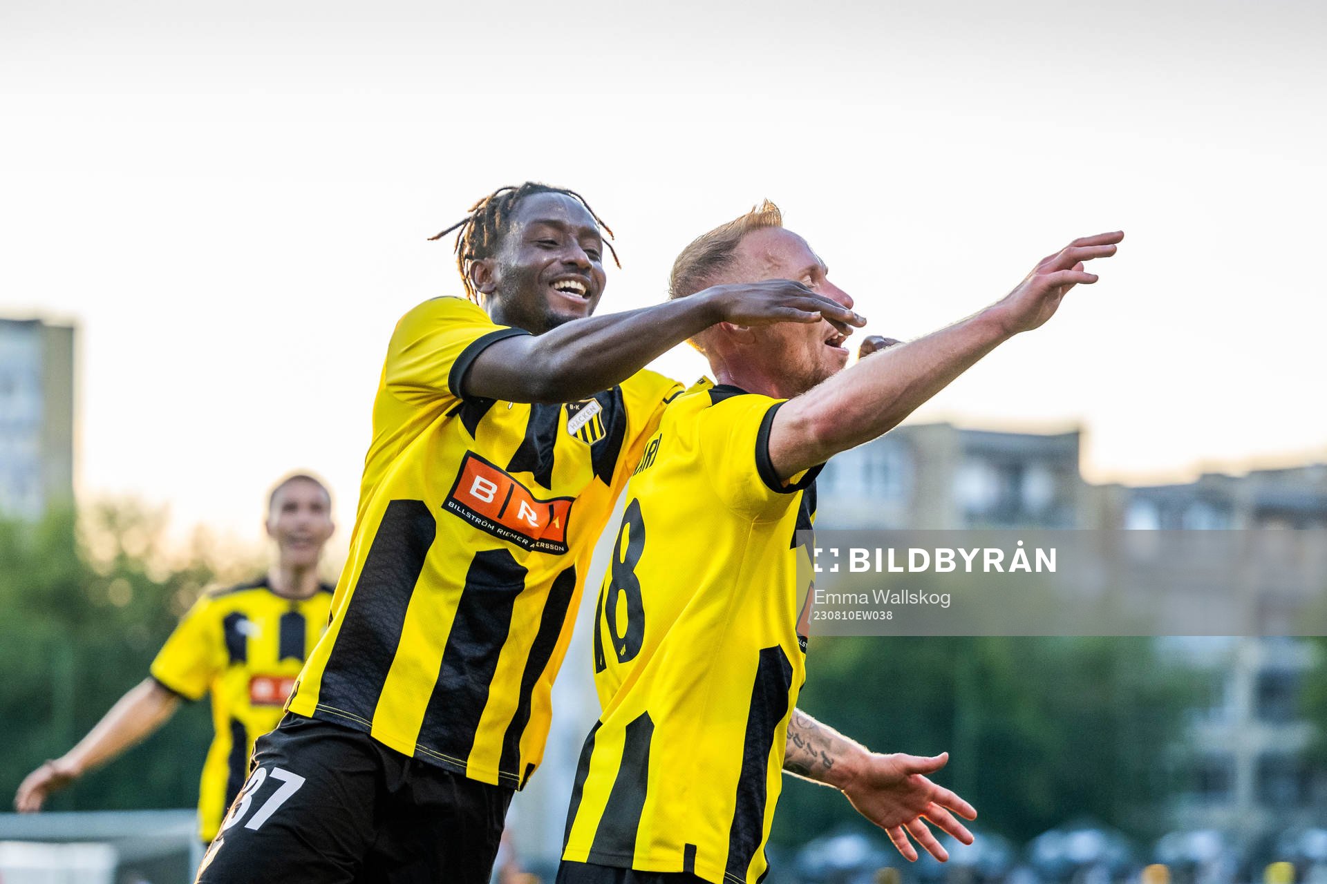 Mikkel Rygaard Jensen of Häcken celebrates with Ibrahim
