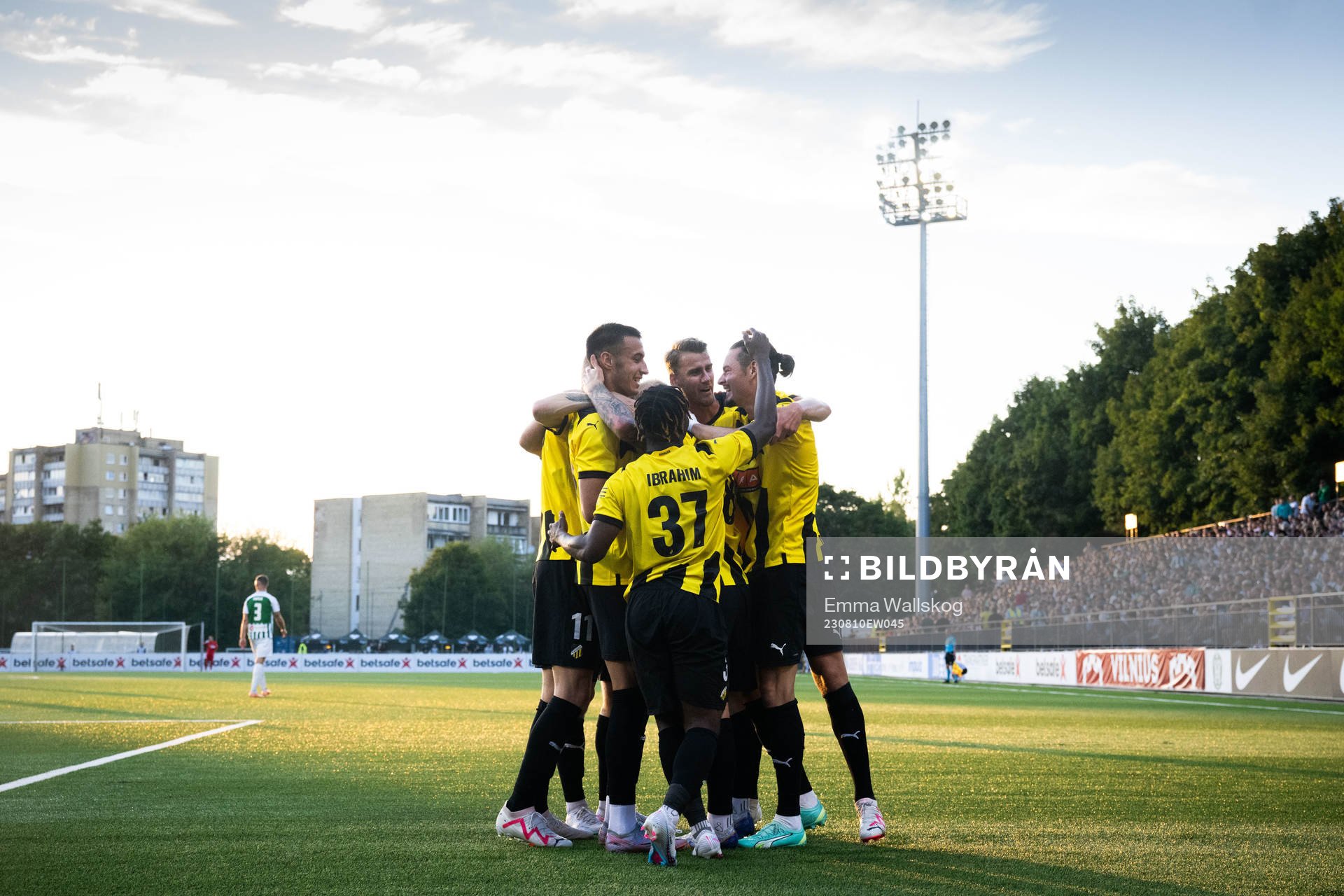 Mikkel Rygaard Jensen celebrates with team mates