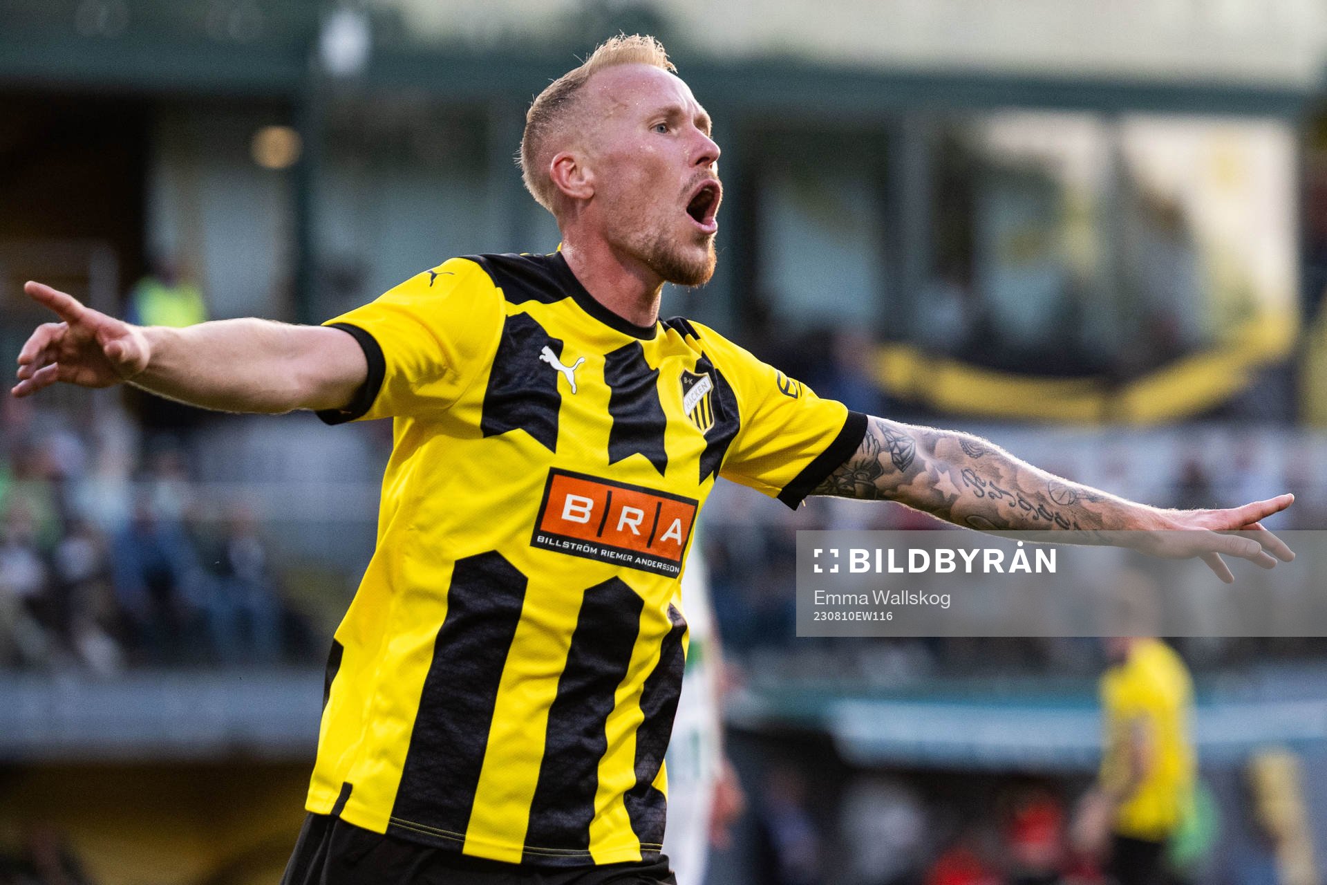 Mikkel Rygaard Jensen of Häcken celebrates