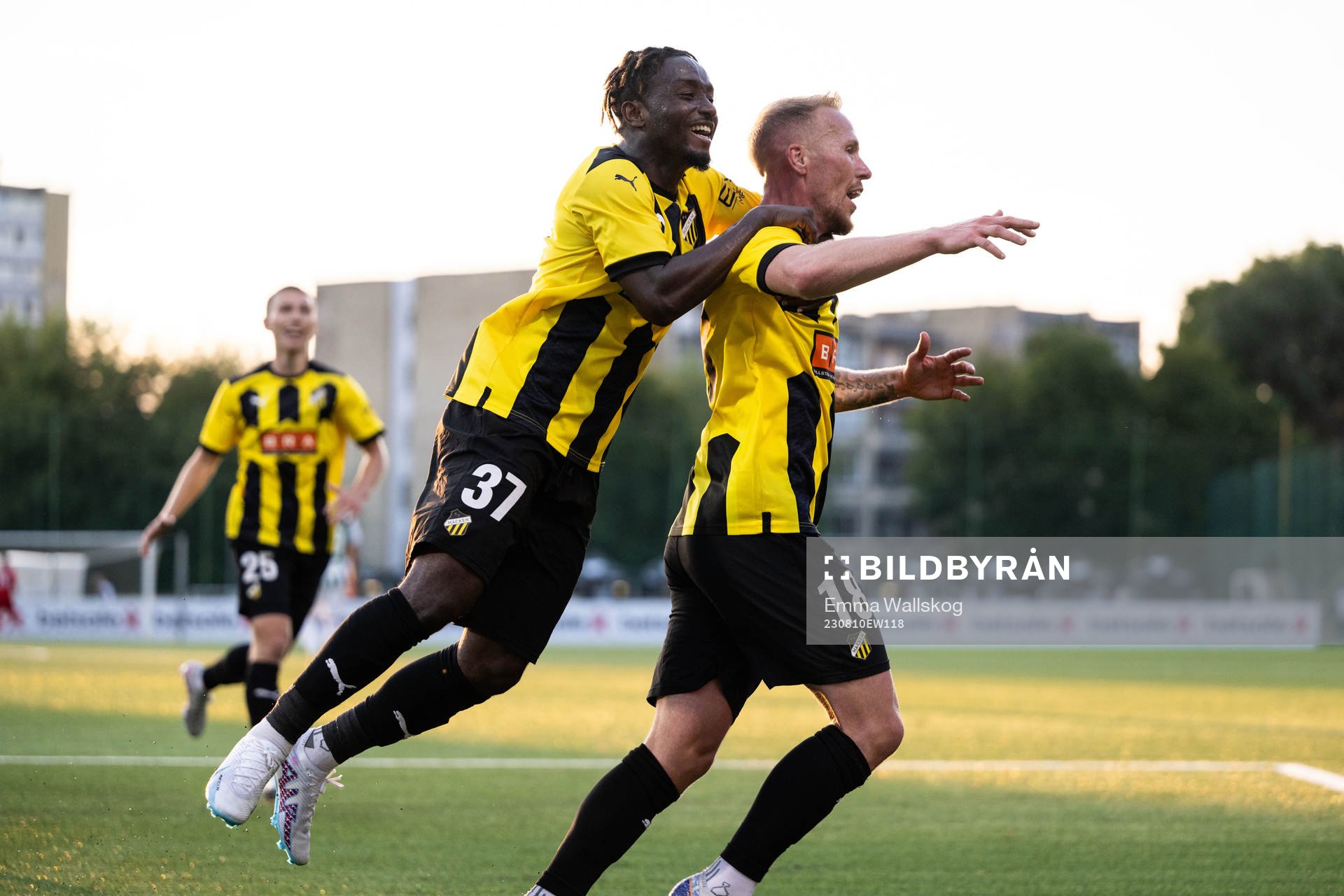 Mikkel Rygaard Jensen of Häcken celebrates with Ibrahim