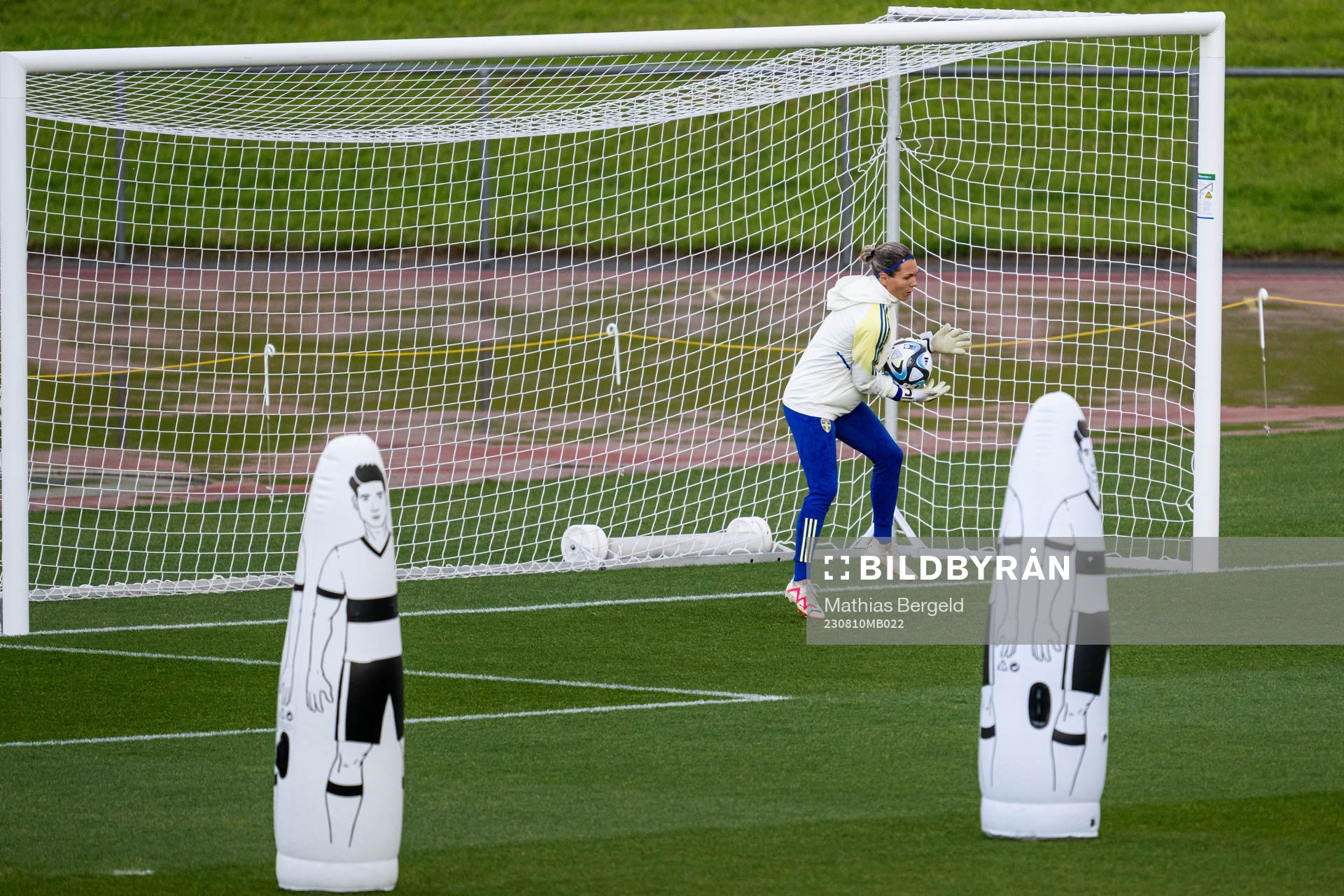 Goalkeeper Jennifer Falk of the Swedish women's national