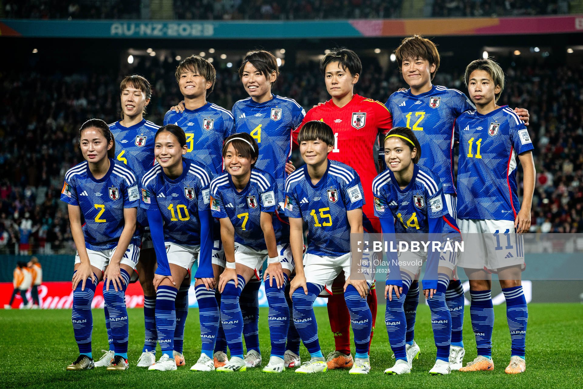 The starting eleven of Japan ahead of the FIFA Women's World Cup quarterfinal between Japan and Sweden on August 11, 2023 in Auckland.