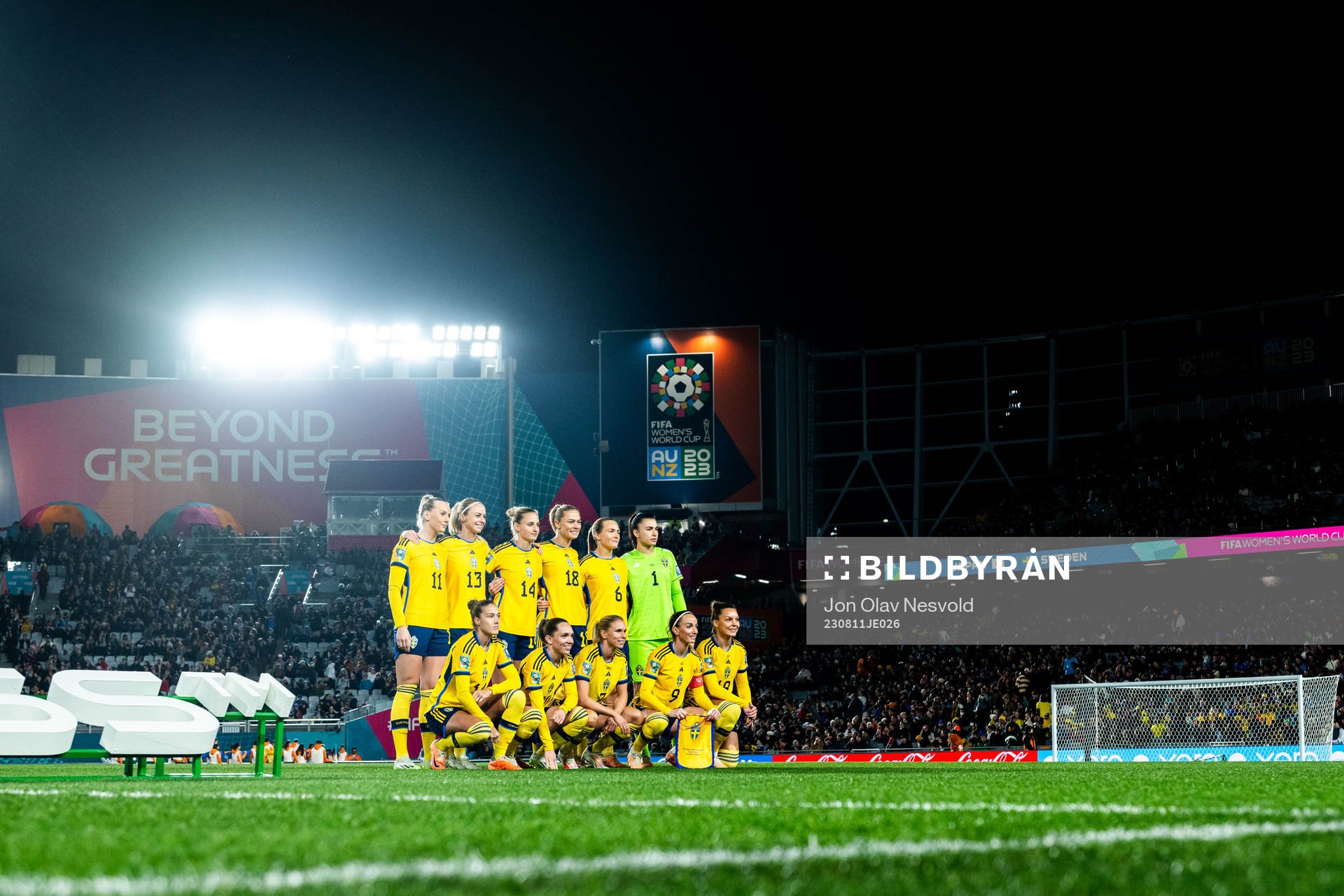 The starting eleven of Sweden ahead of the FIFA Women's World Cup quarterfinal between Japan and Sweden on August 11, 2023 in Auckland.