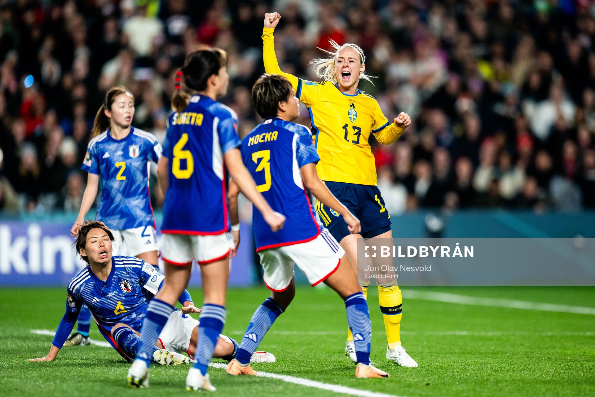 Amanda Ilestedt of Sweden celebrates