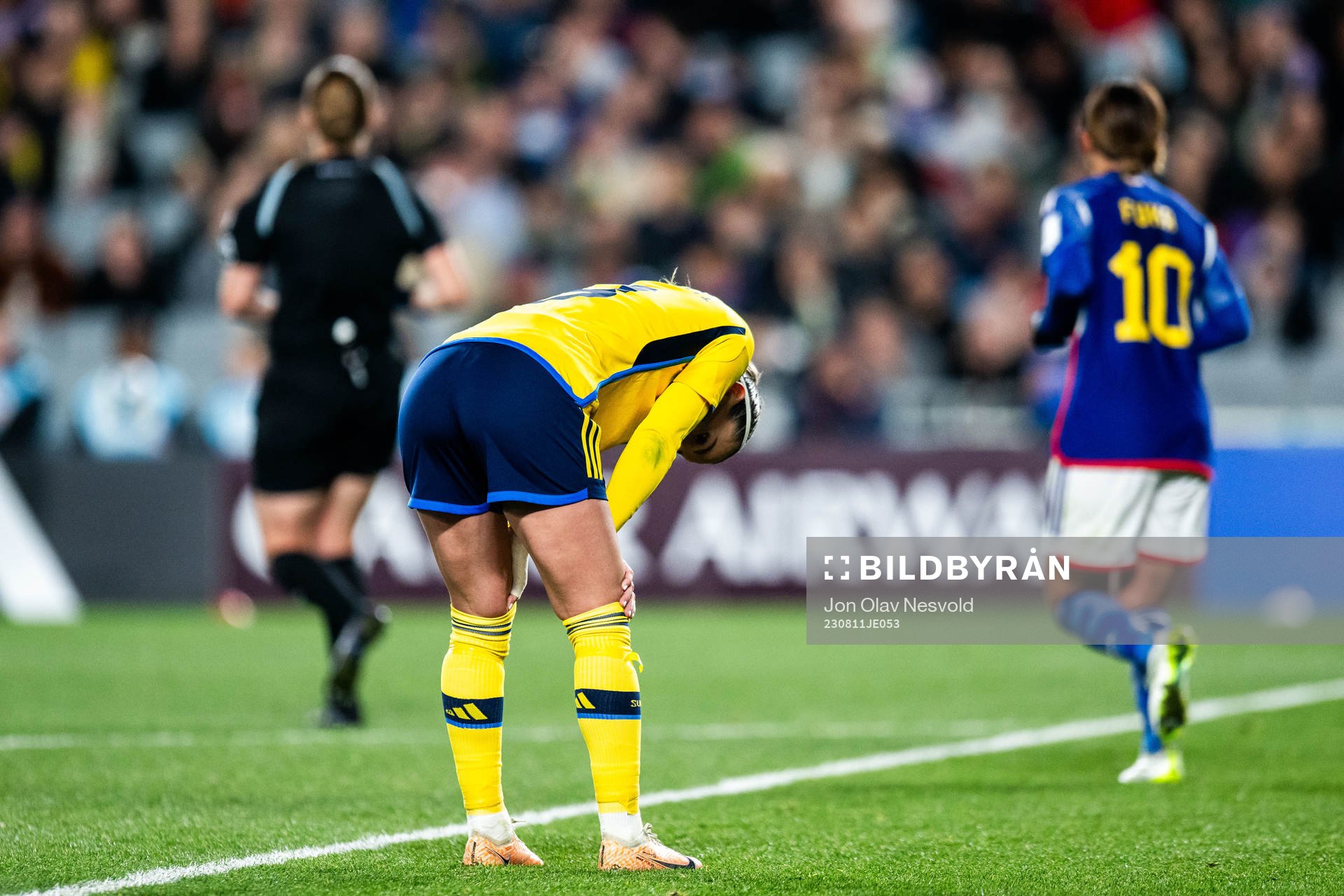 Kosovare Asllani of Sweden looks dejected