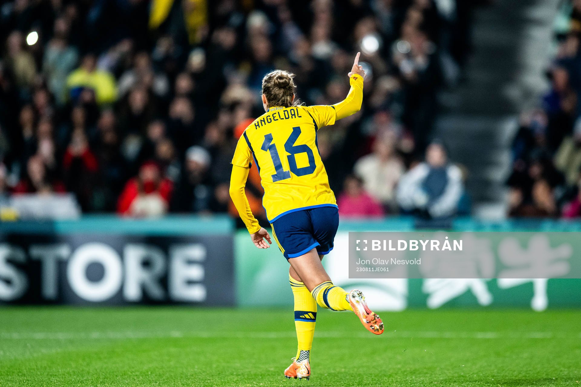 Filippa Angeldahl of Sweden celebrates