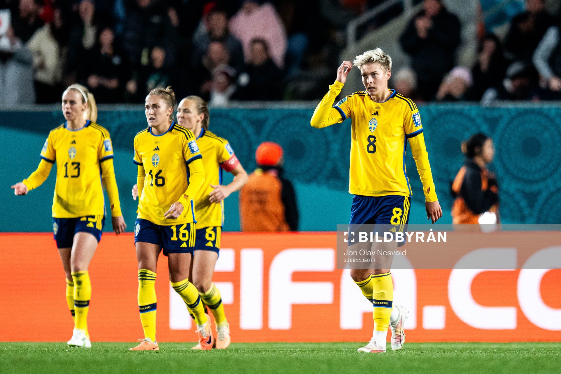 Lina Hurtig of Sweden looks dejected