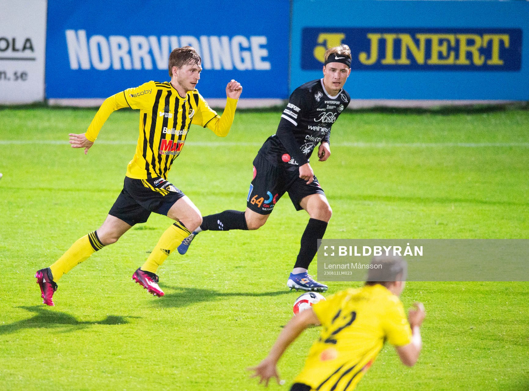 IFK Hässleholms Edvin Nilsson i matchen i division 2 mellan IFK Hässleholm och FK Karlskrona, i Hässleholm 11 augusti 2023.