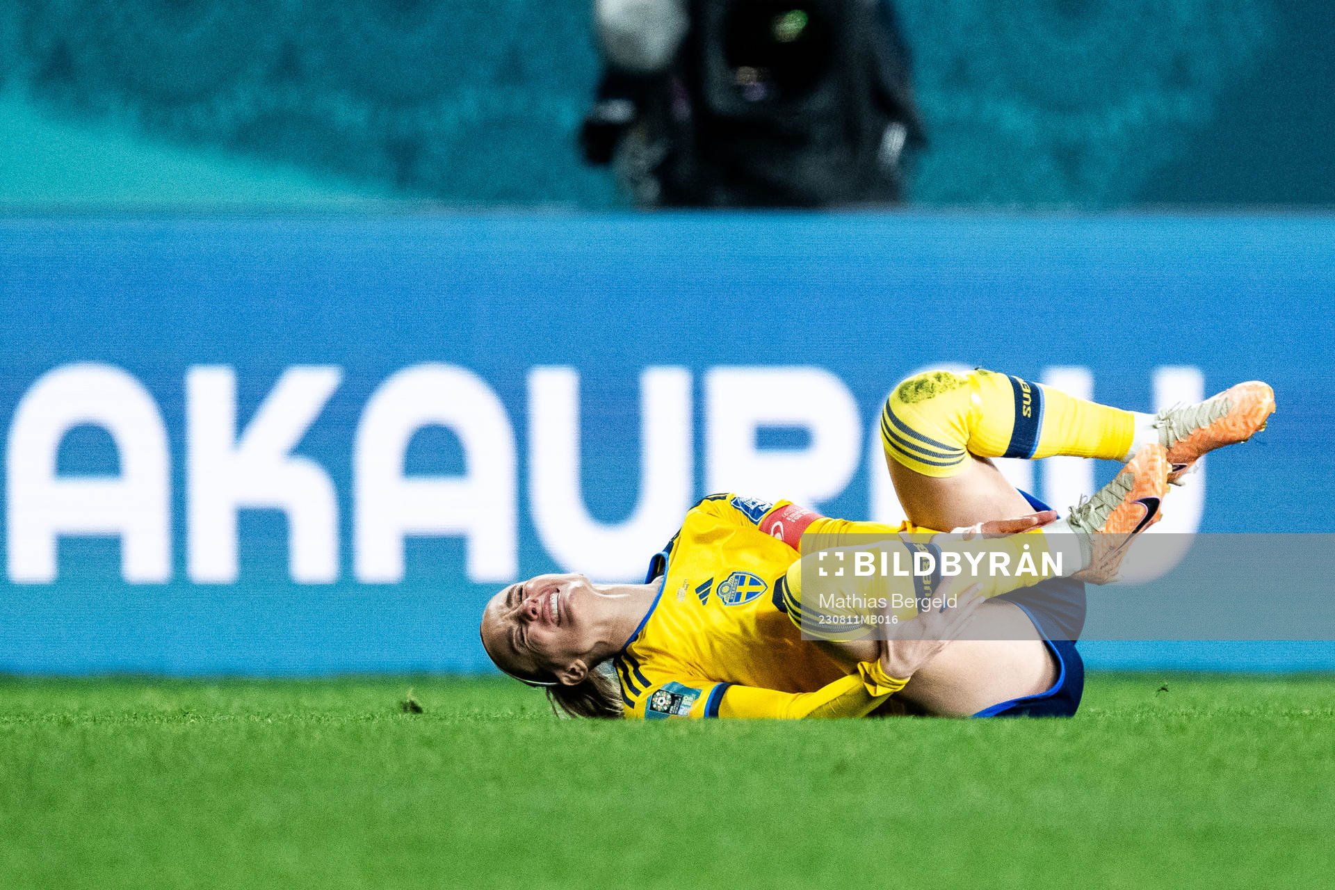Kosovare Asllani of Sweden in pain