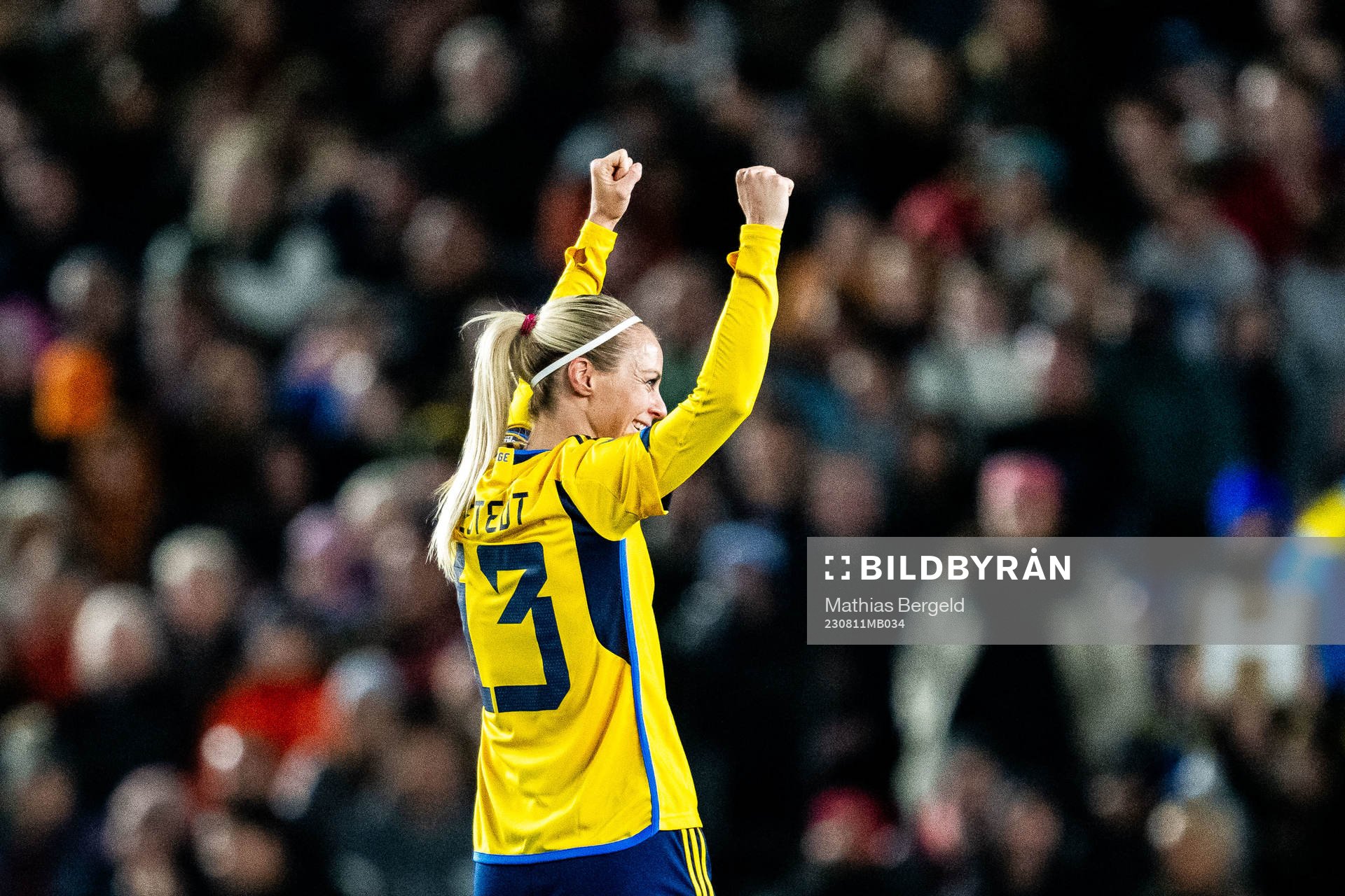 Amanda Ilestedt of Sweden celebrates