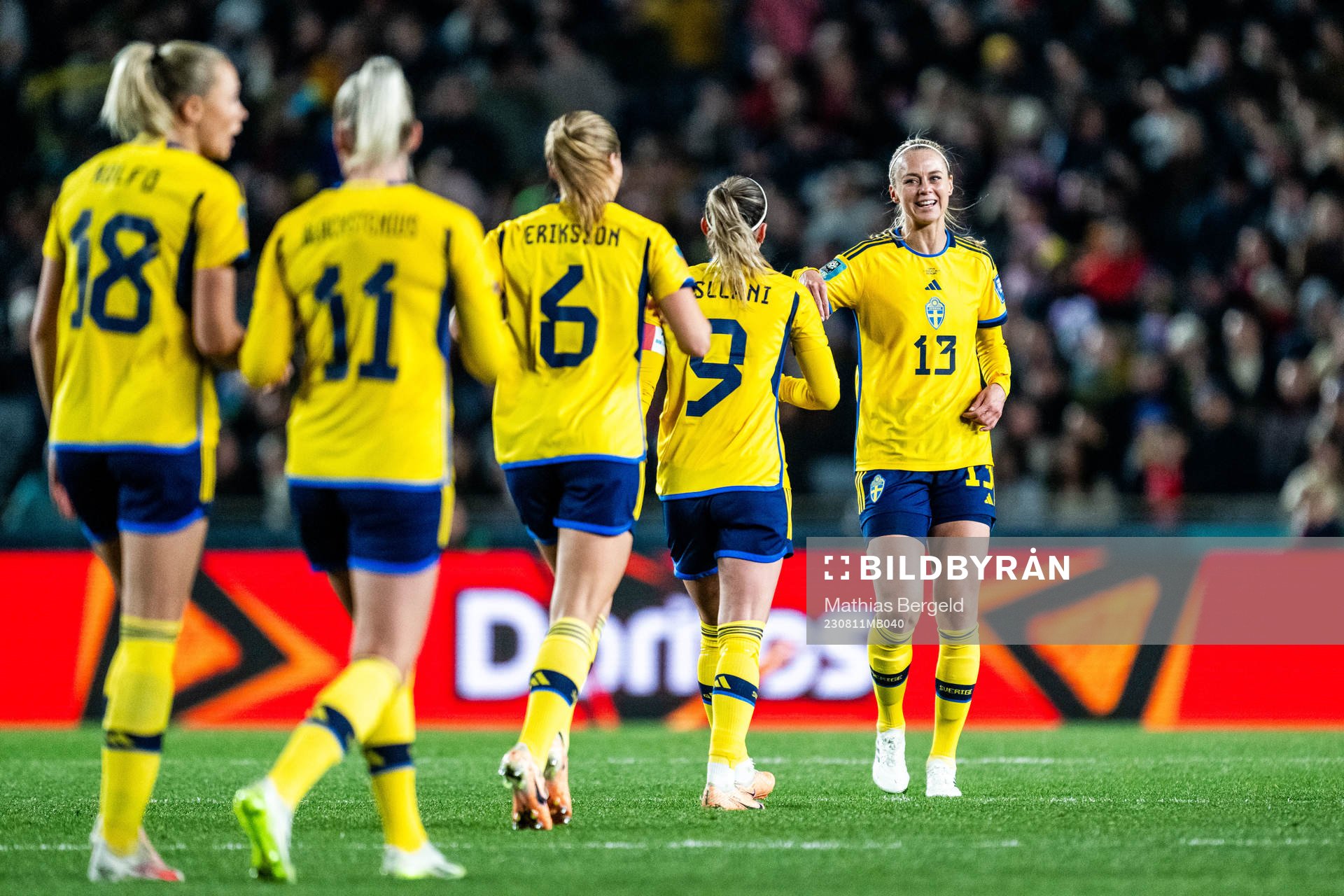 Amanda Ilestedt of Sweden celebrates