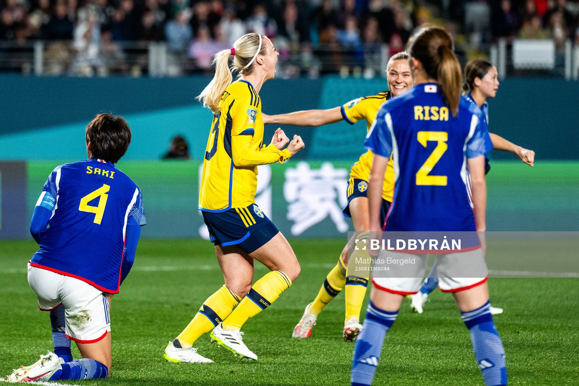 Amanda Ilestedt of Sweden celebrates