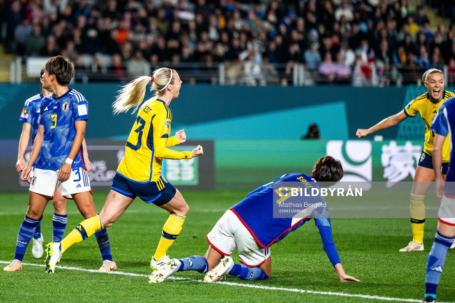 Amanda Ilestedt of Sweden celebrates