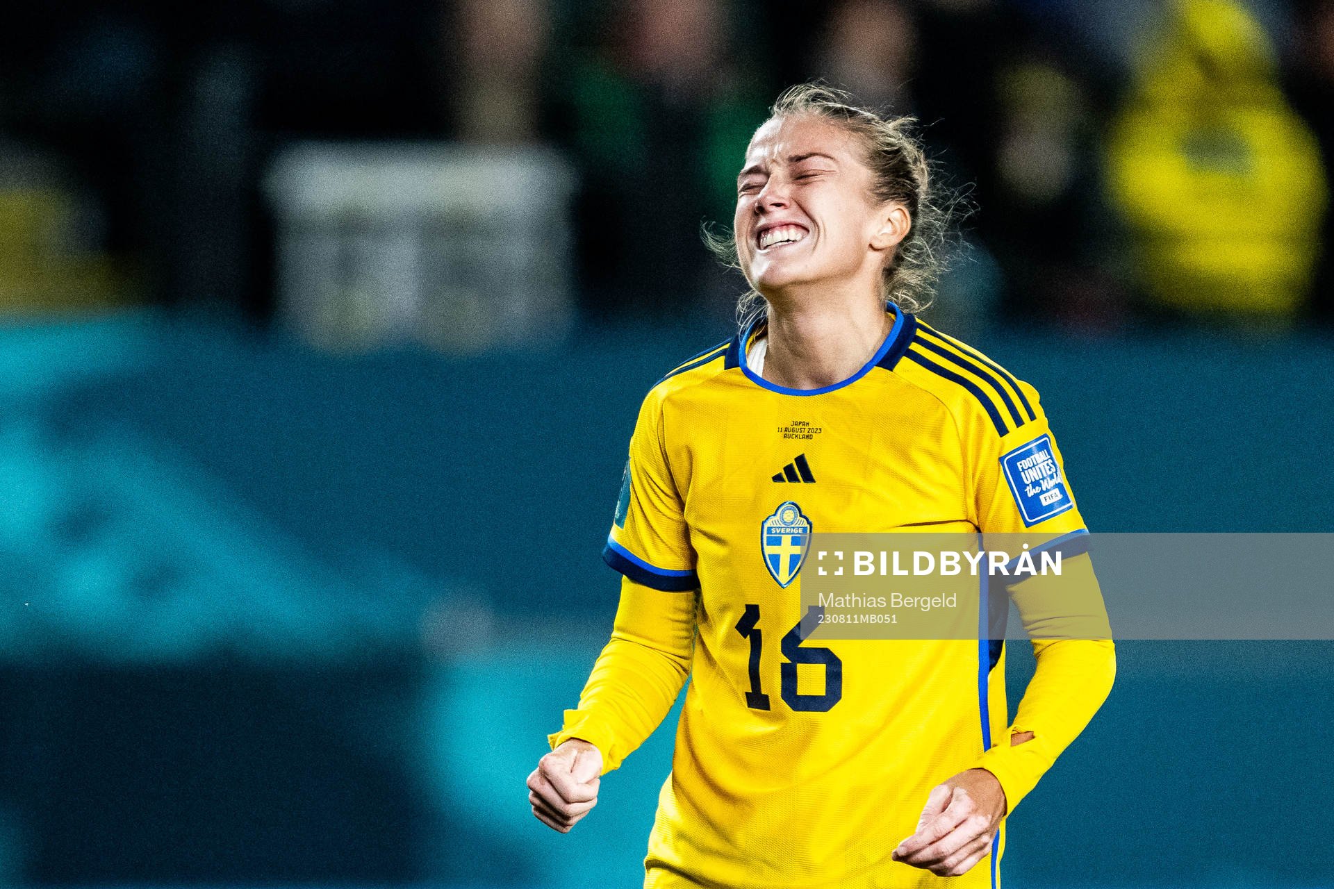 Filippa Angeldahl of Sweden reacts