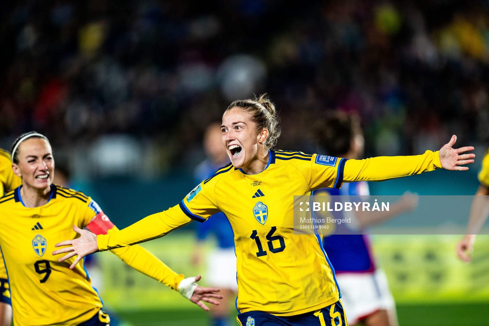 Filippa Angeldahl of Sweden celebrates