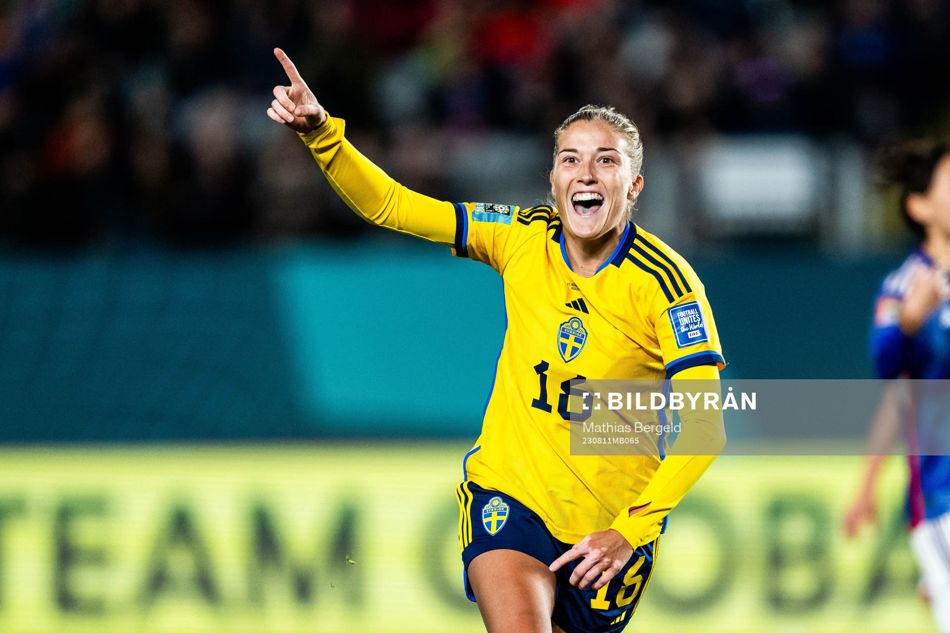 Filippa Angeldahl of Sweden celebrates