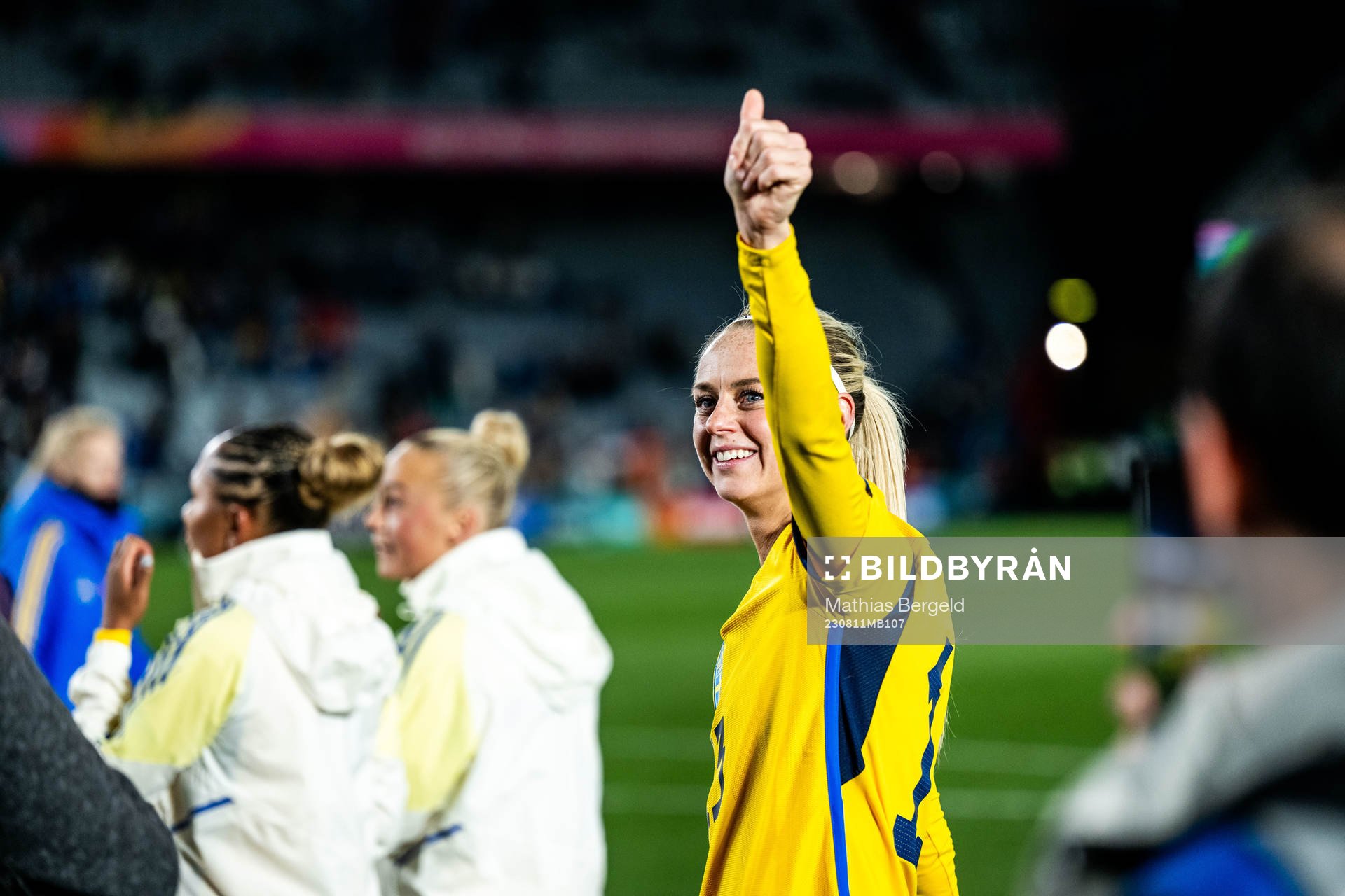 Amanda Ilestedt of Sweden celebrates