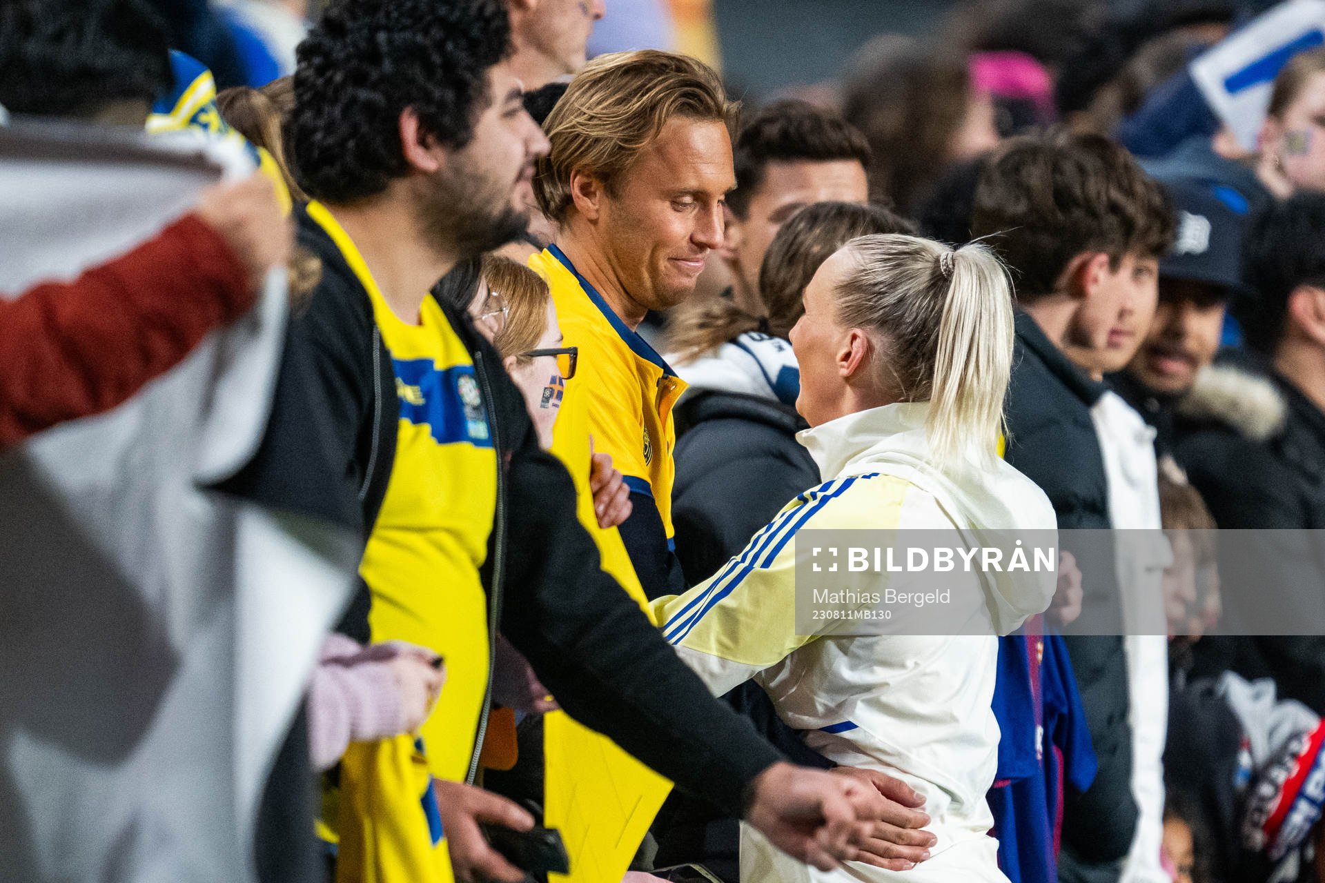 Stina Blackstenius of Sweden with boyfriend Erik Sundvall