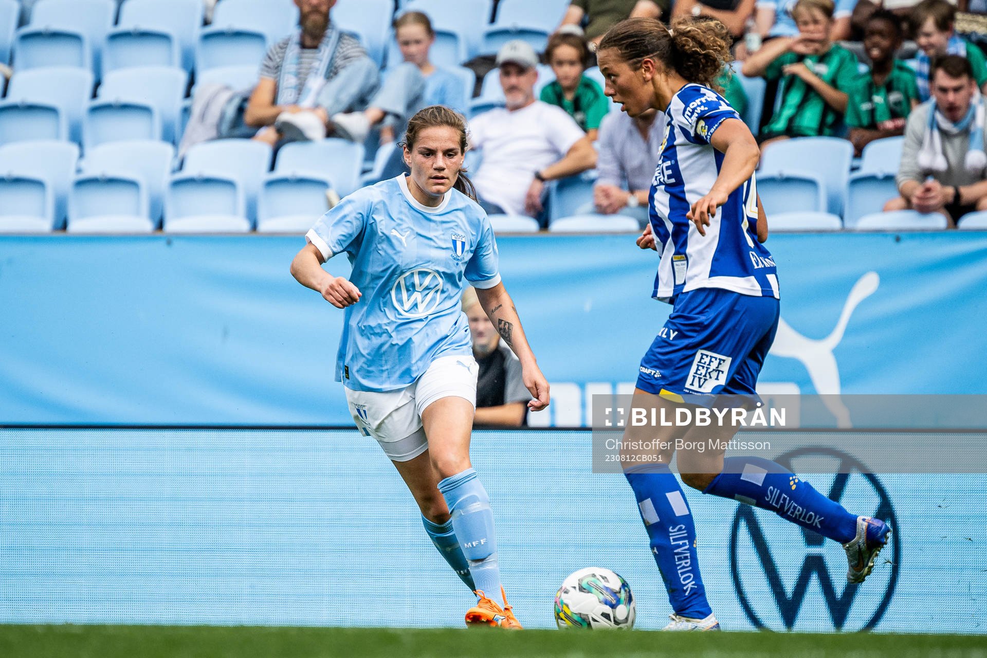 Malmö FFs Sarah Mellouk och IFK Göteborgs Malva Larsson