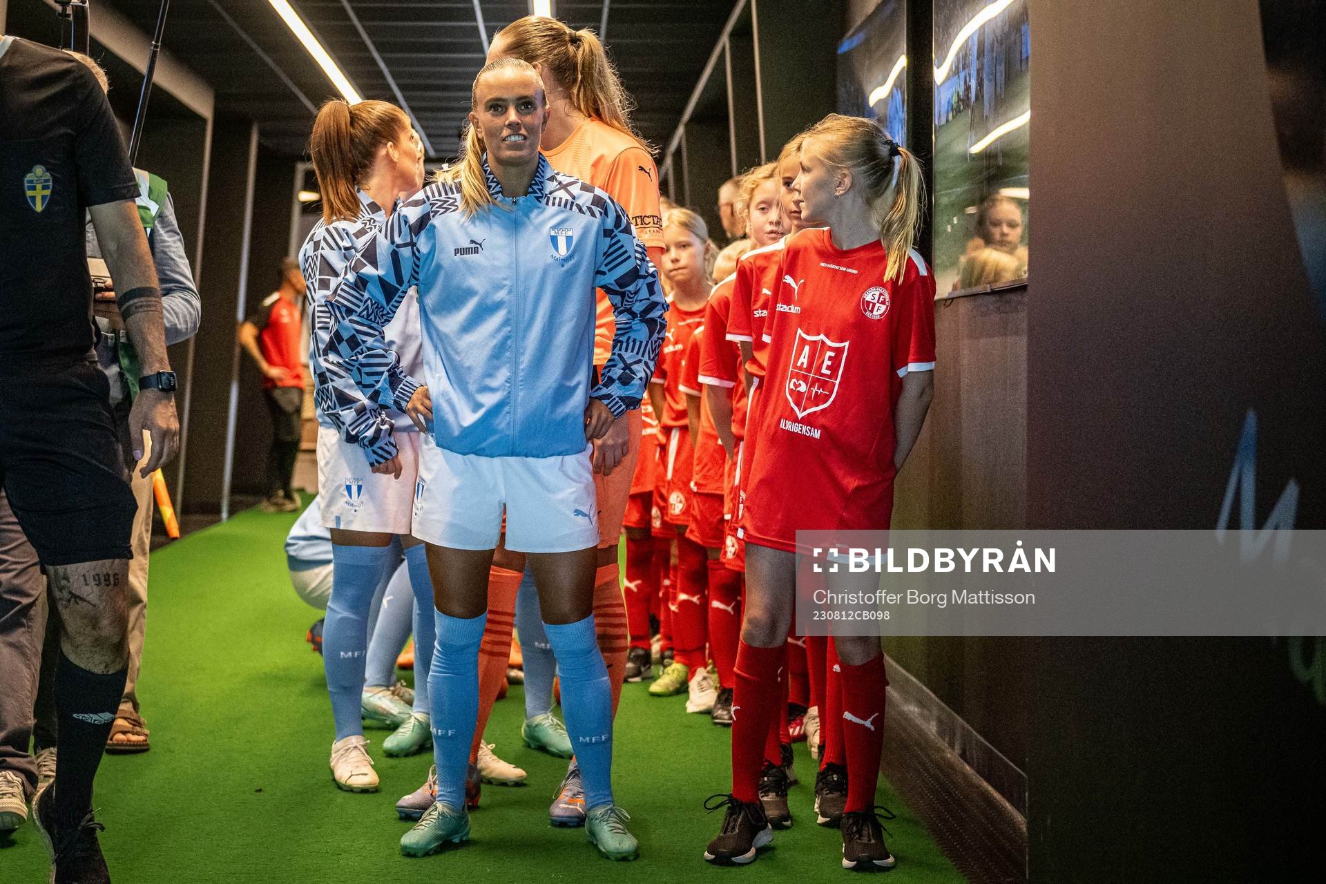 Malmö FFs Elin Björklund i spelartunneln