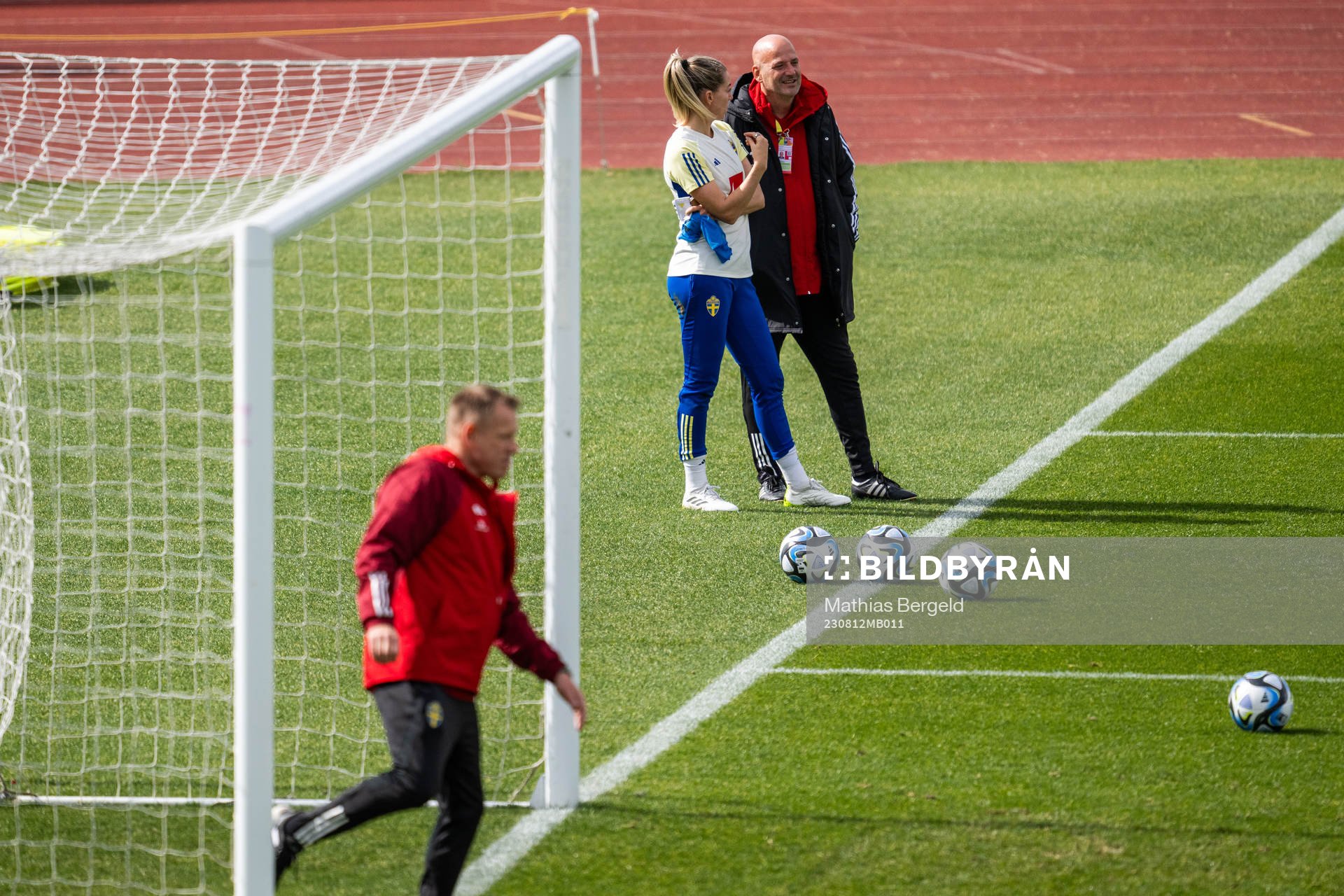 Linda Sembrant and assistant coach Magnus Wikman of the