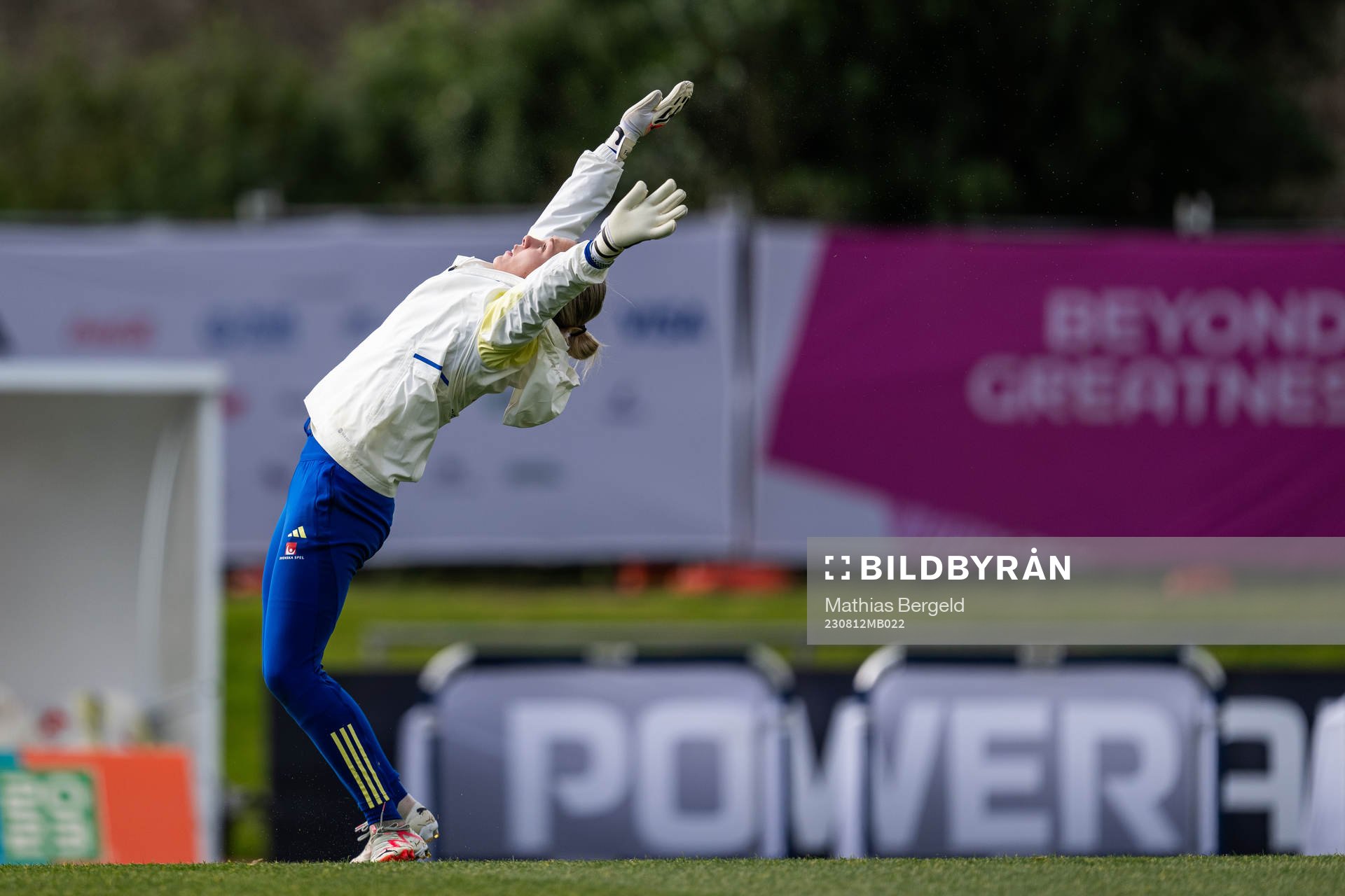 Goalkeeper Jennifer Falk of the Swedish women's national